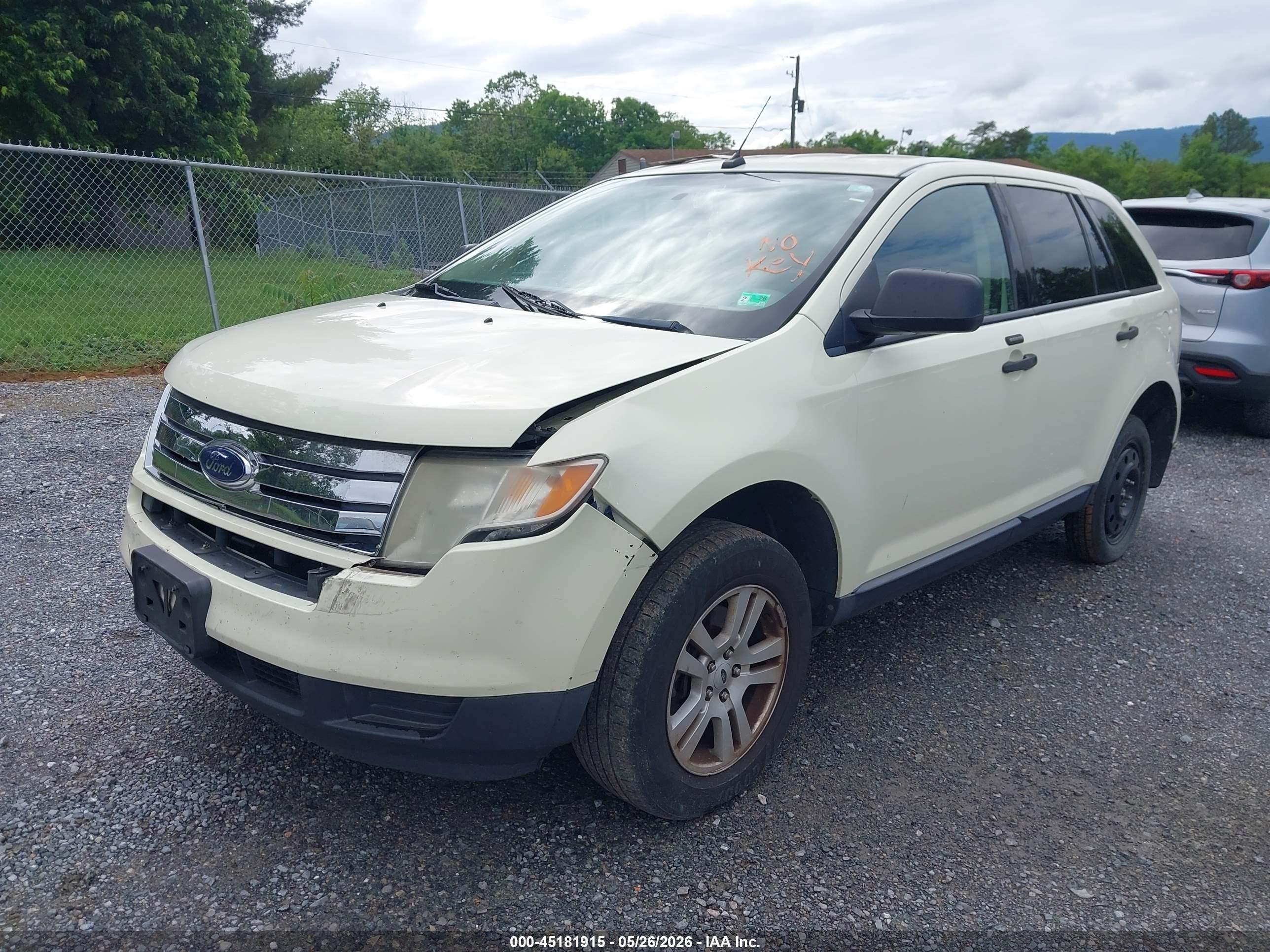2007 Ford Edge Se White vin: 2FMDK46C97BB29881