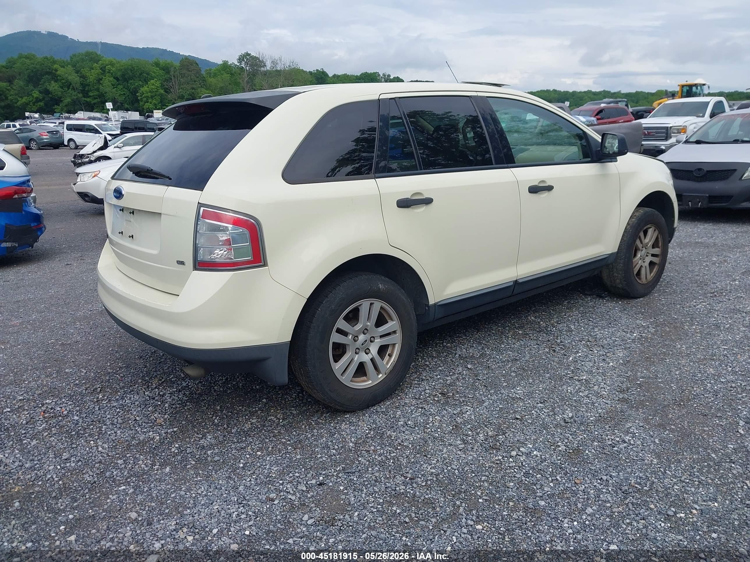 2007 Ford Edge Se White vin: 2FMDK46C97BB29881