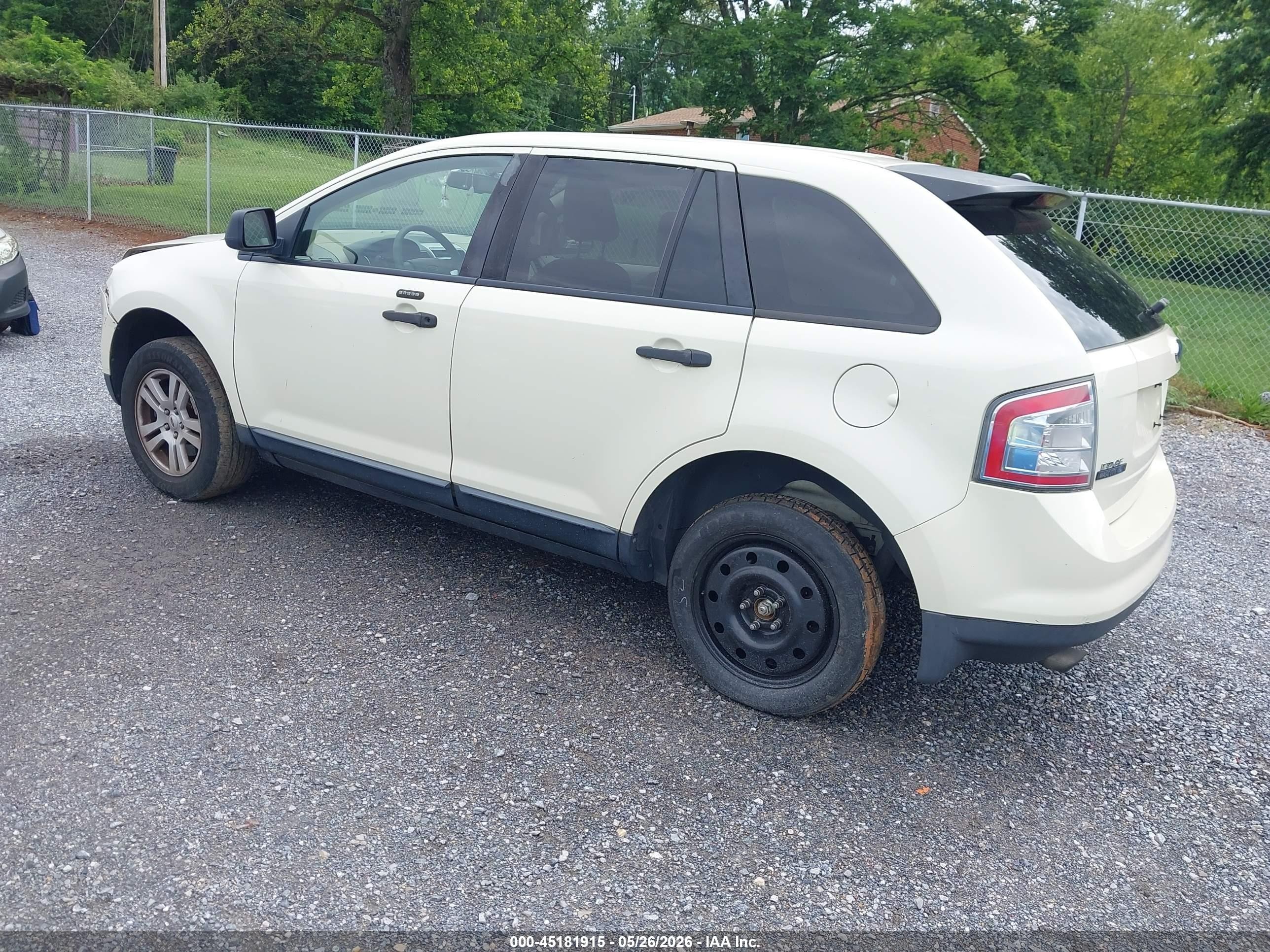 2007 Ford Edge Se White vin: 2FMDK46C97BB29881