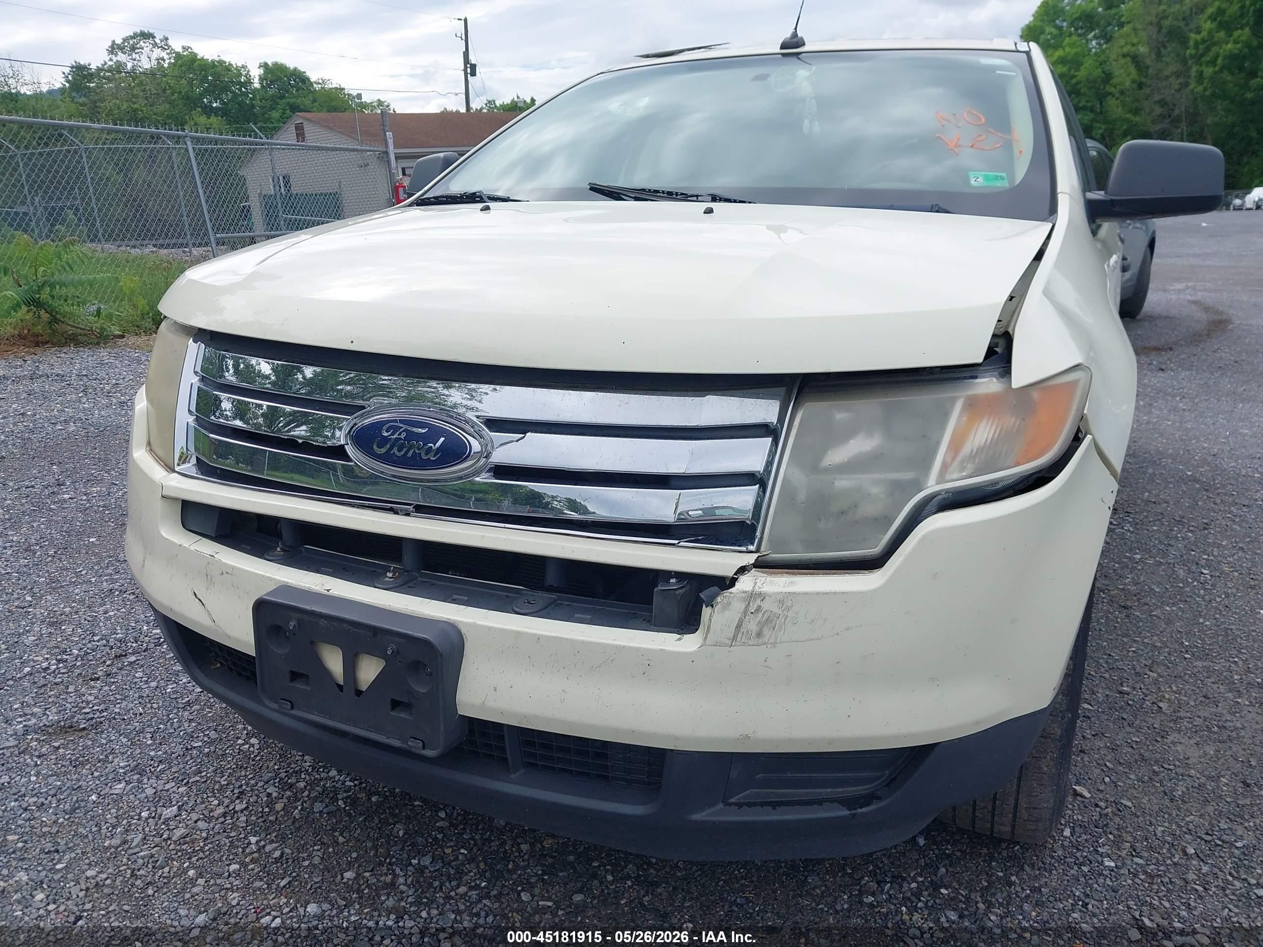 2007 Ford Edge Se White vin: 2FMDK46C97BB29881