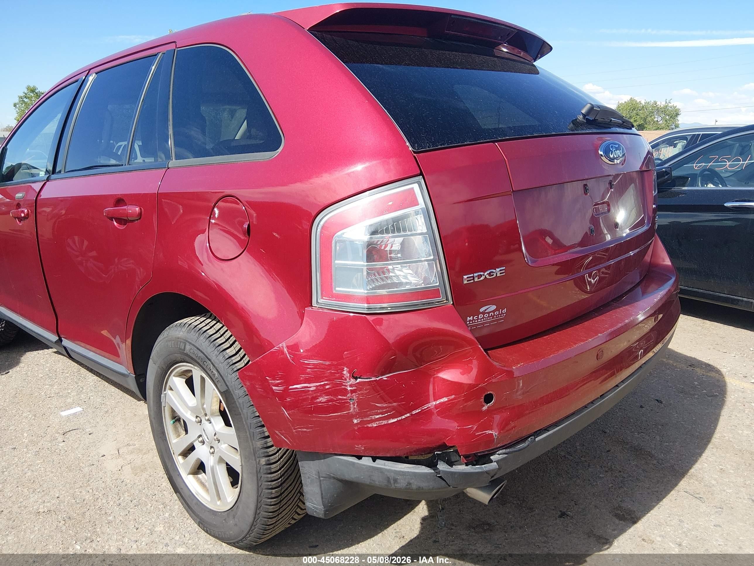 2007 Ford Edge Sel Red vin: 2FMDK48C07BA69504
