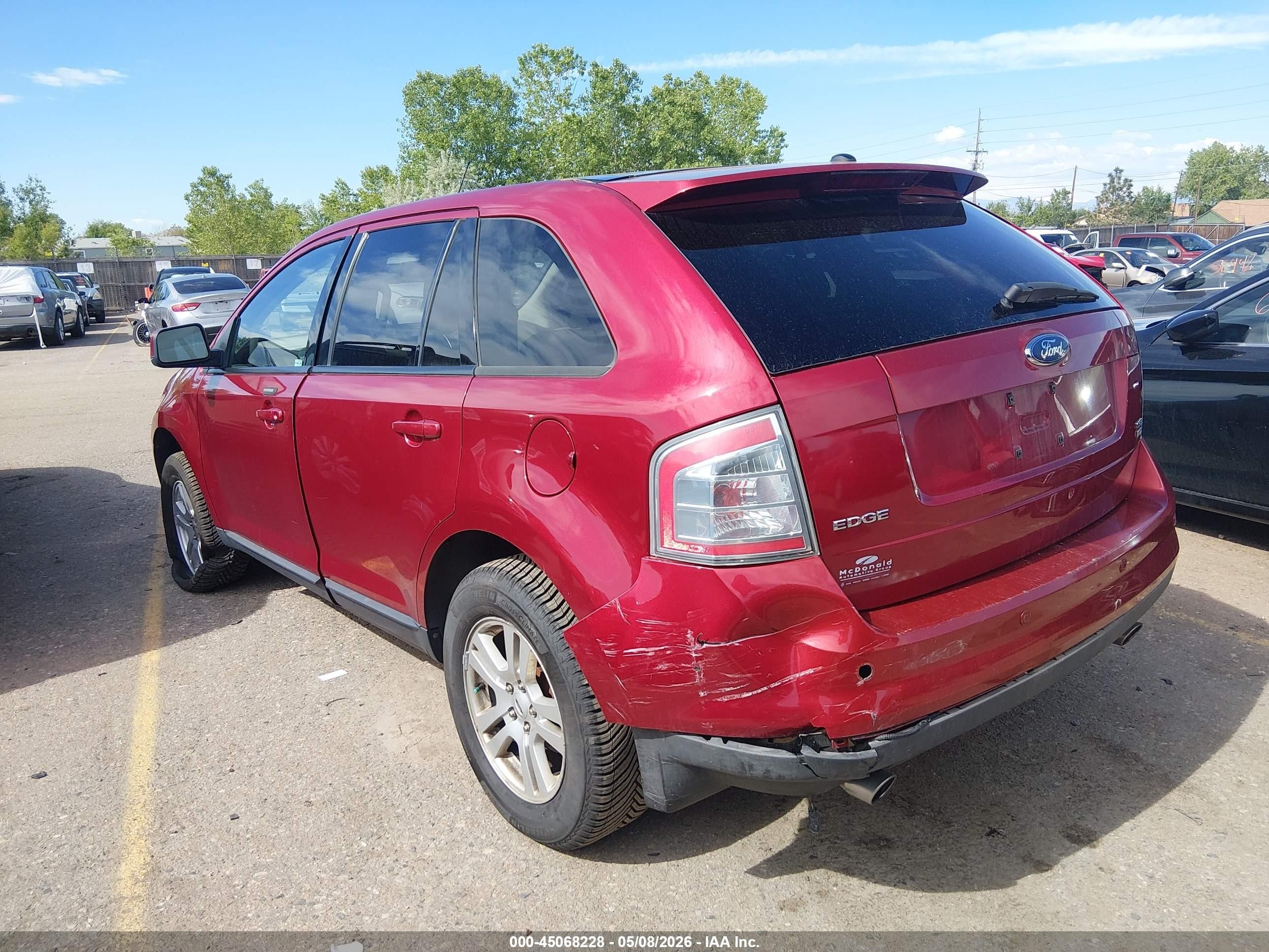 2007 Ford Edge Sel Red vin: 2FMDK48C07BA69504