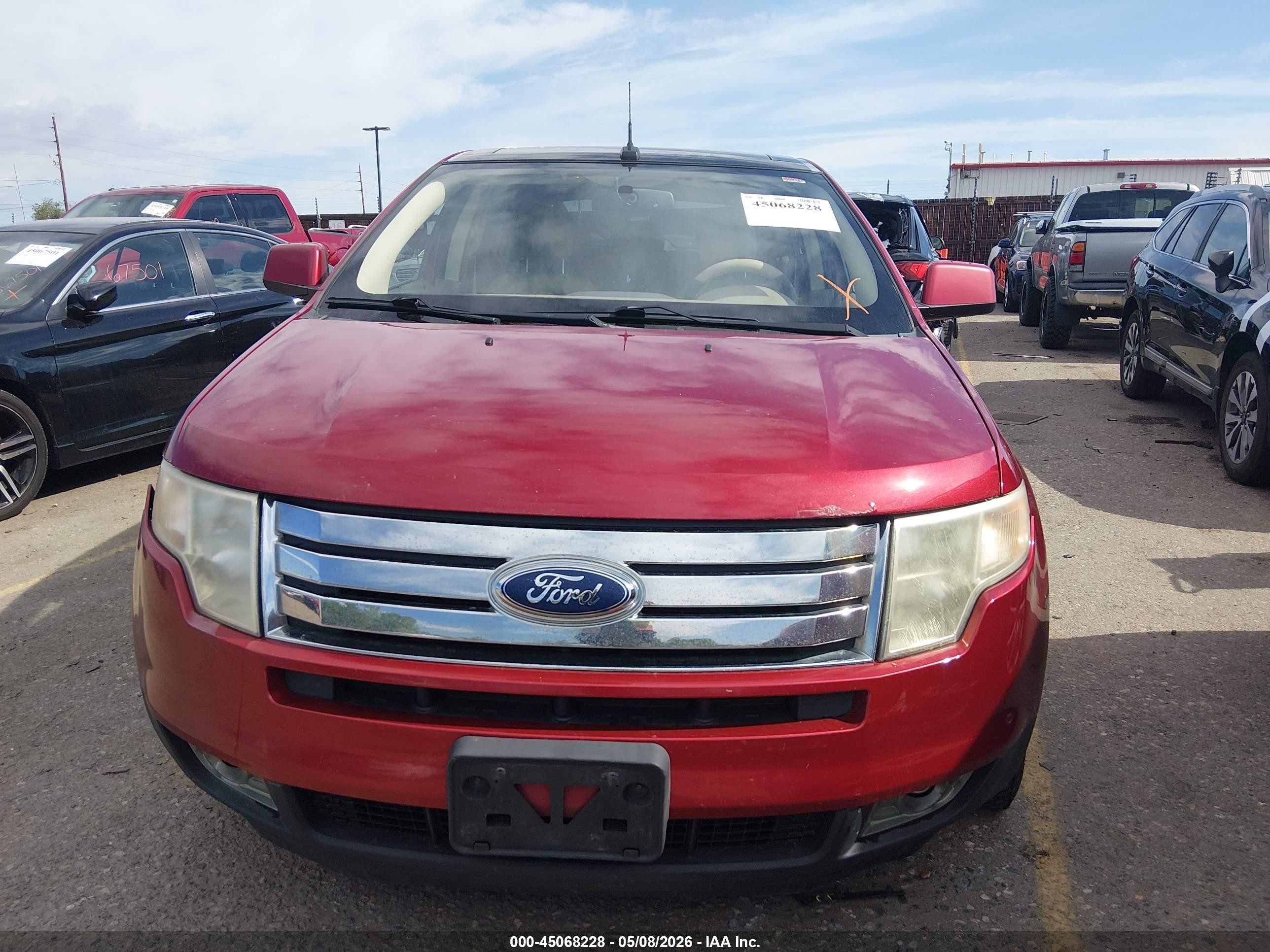 2007 Ford Edge Sel Red vin: 2FMDK48C07BA69504