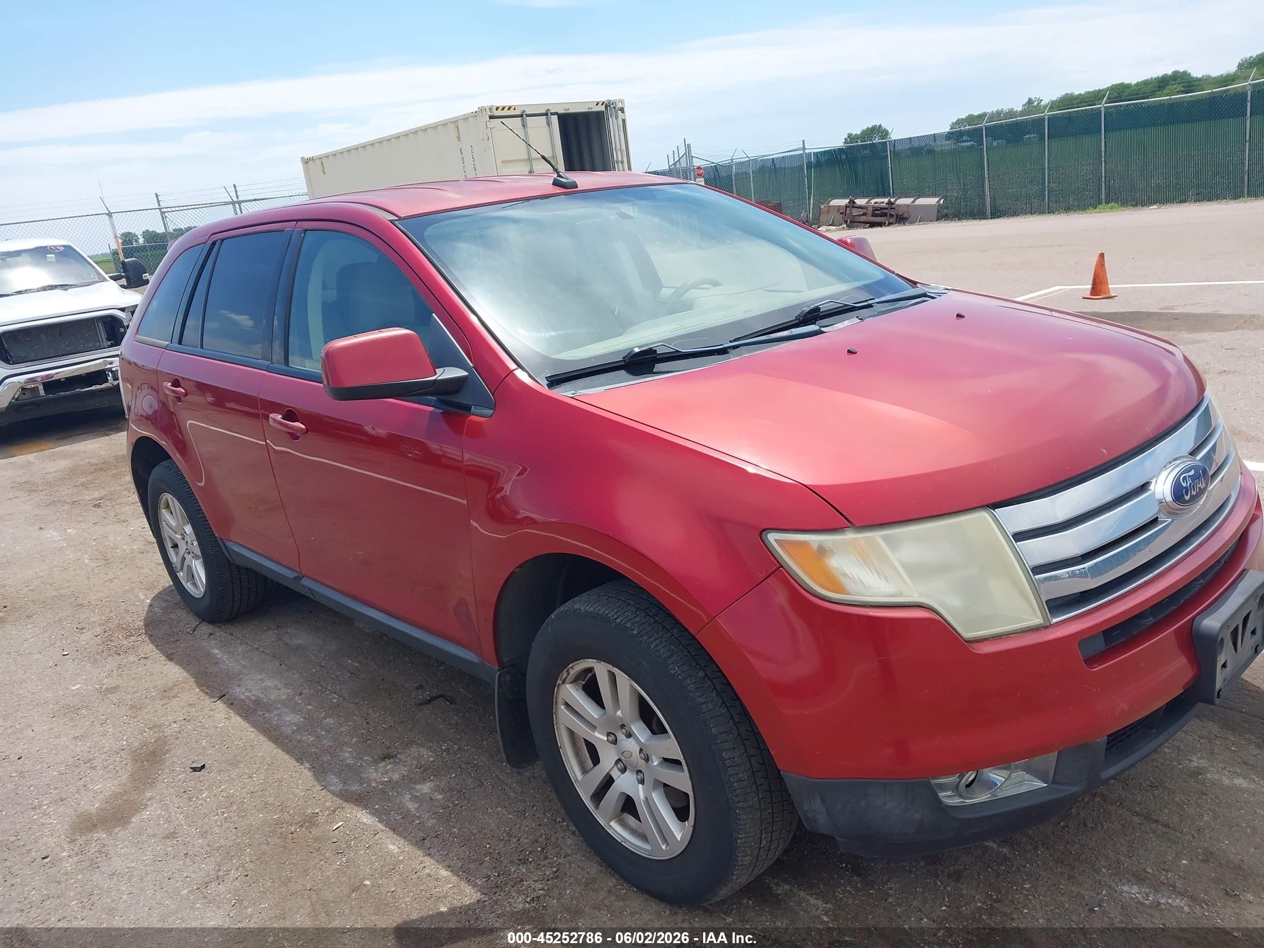 2007 Ford Edge Sel Red vin: 2FMDK48C17BB02526