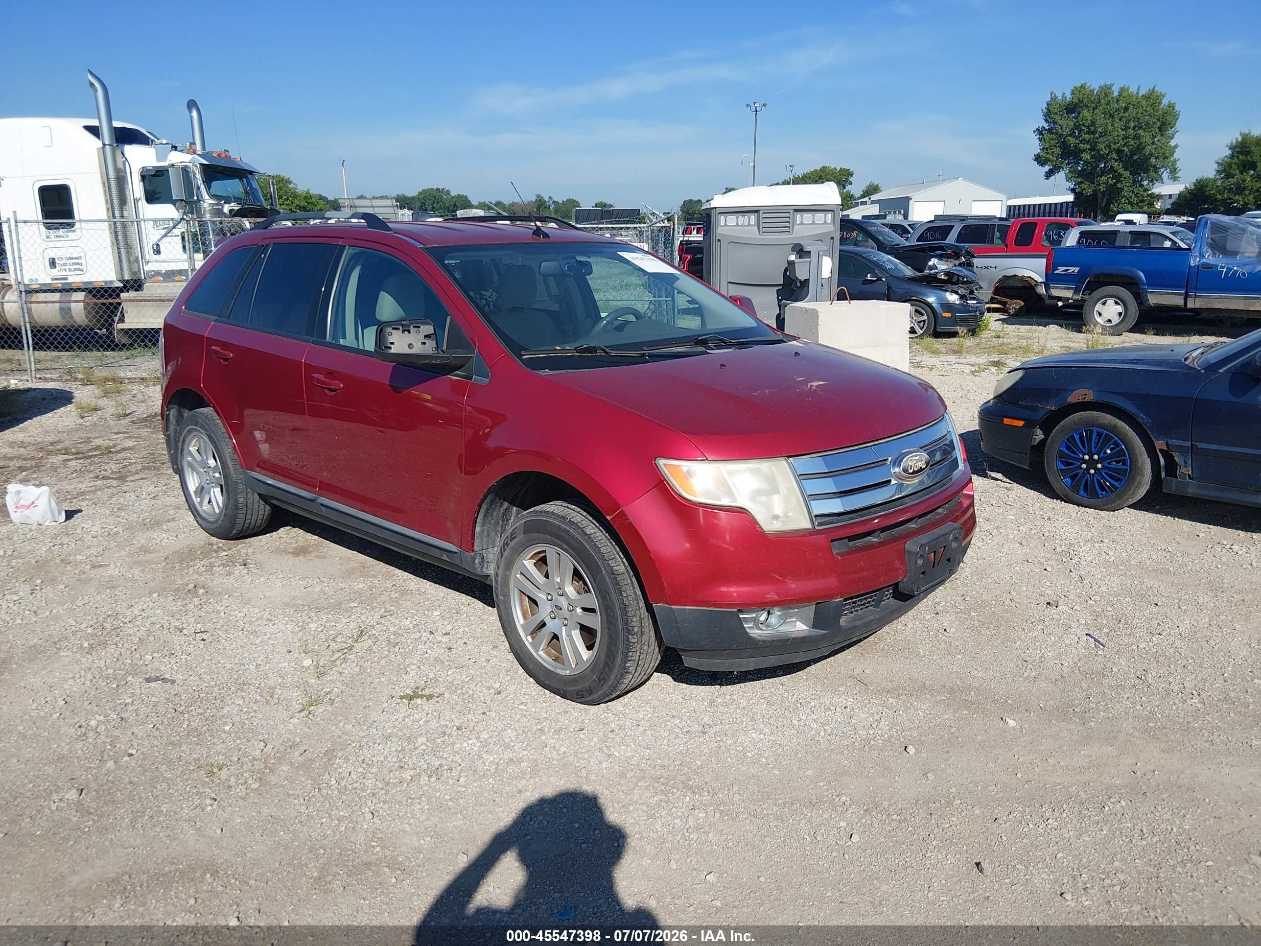 2008 Ford Edge Sel Red vin: 2FMDK48C28BA16059
