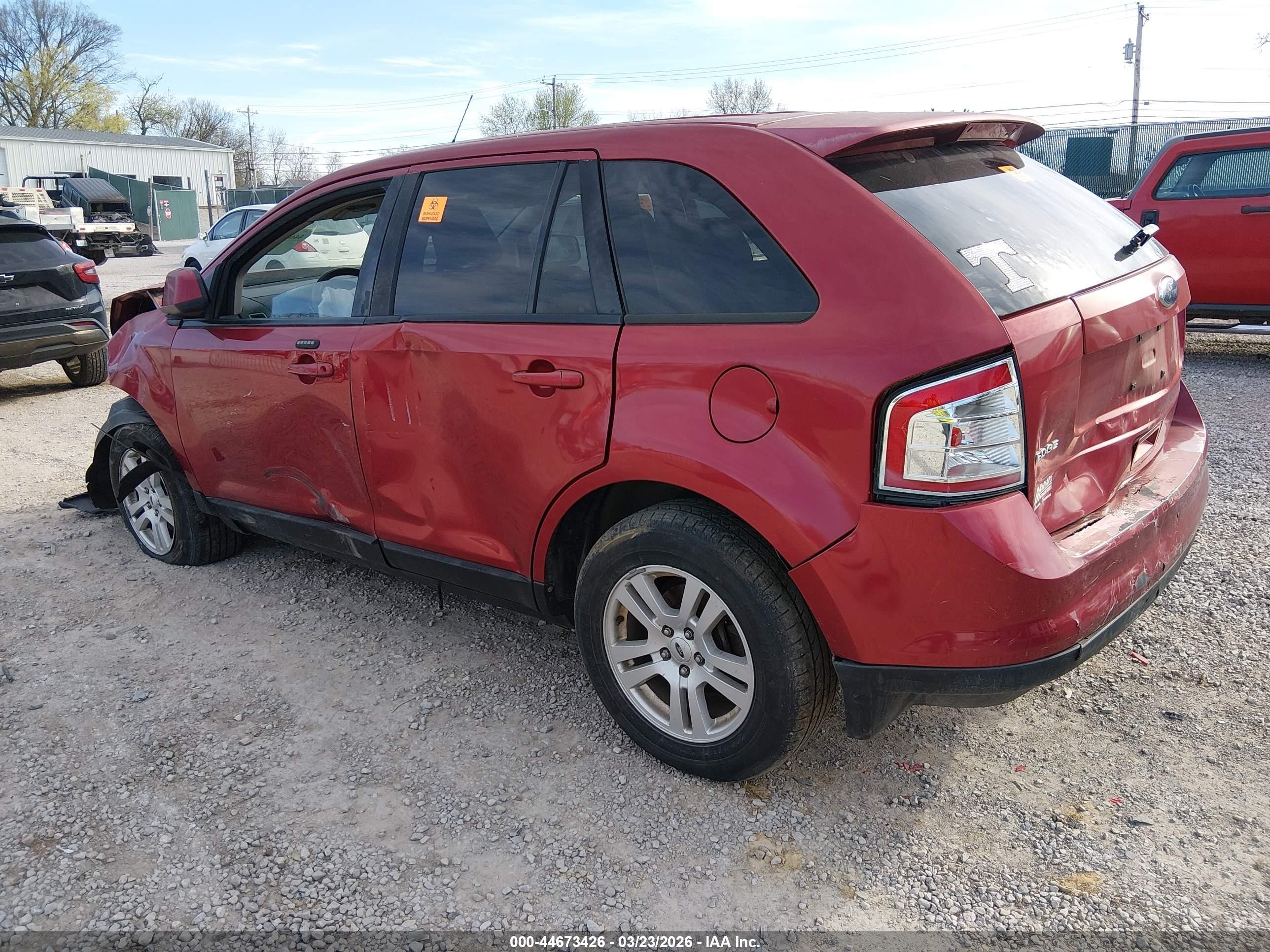 2008 Ford Edge Sel Red vin: 2FMDK48C38BA13350