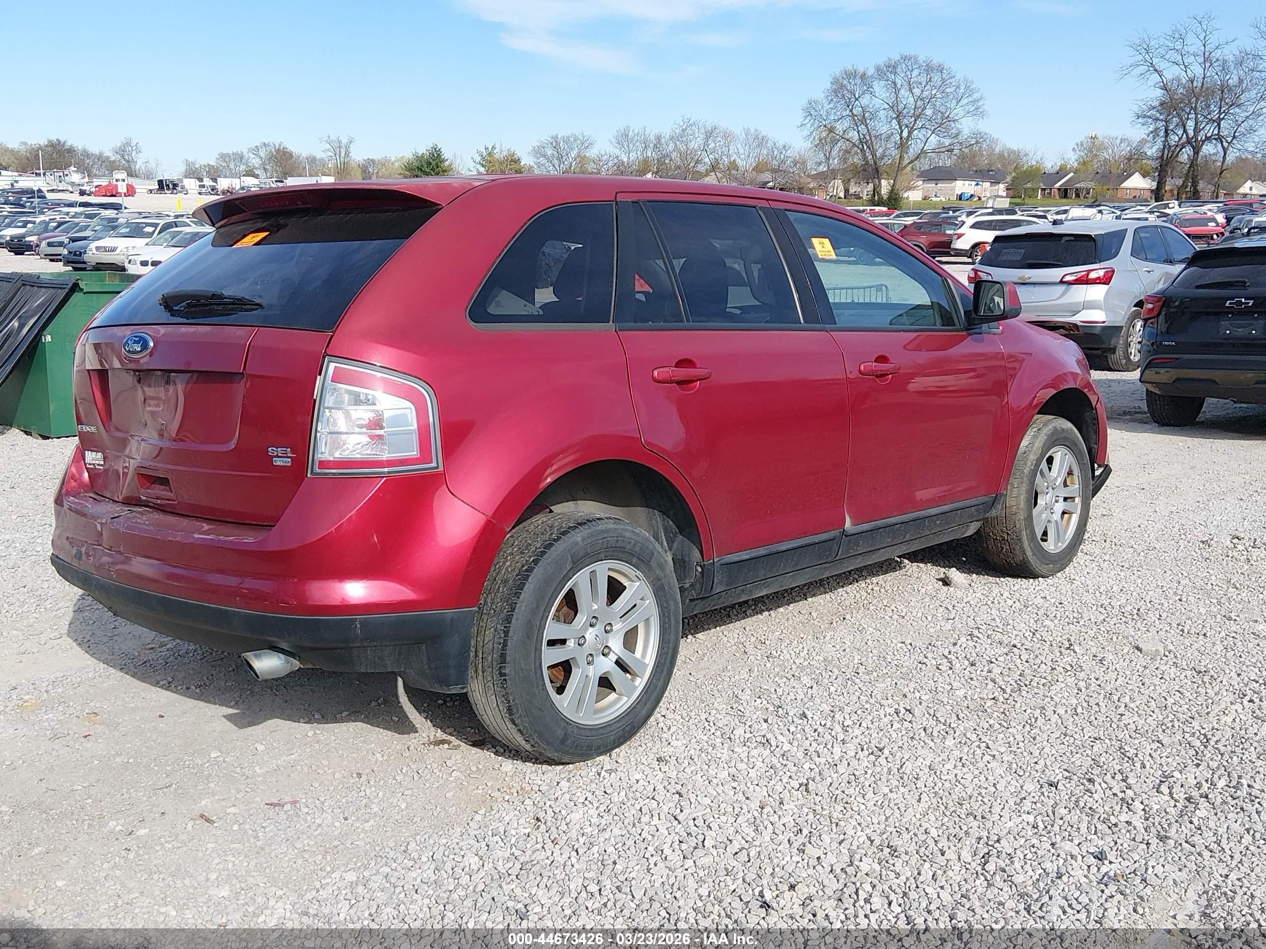 2008 Ford Edge Sel Red vin: 2FMDK48C38BA13350