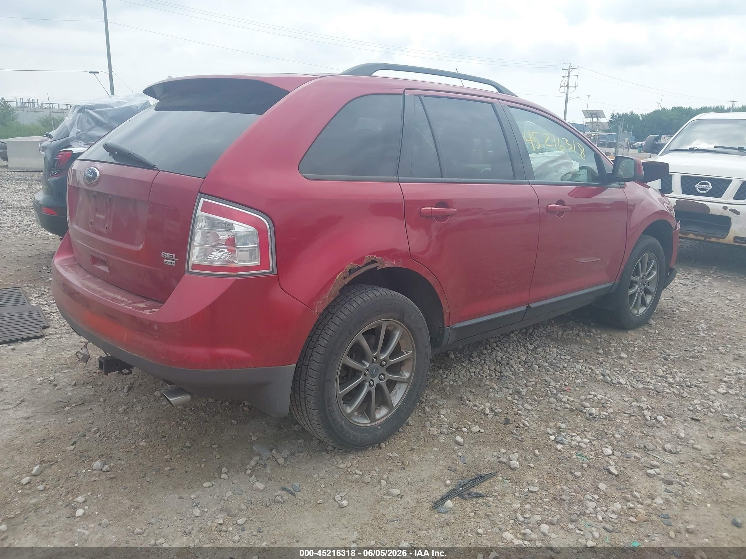 2008 Ford Edge Sel Red vin: 2FMDK48C38BB30569