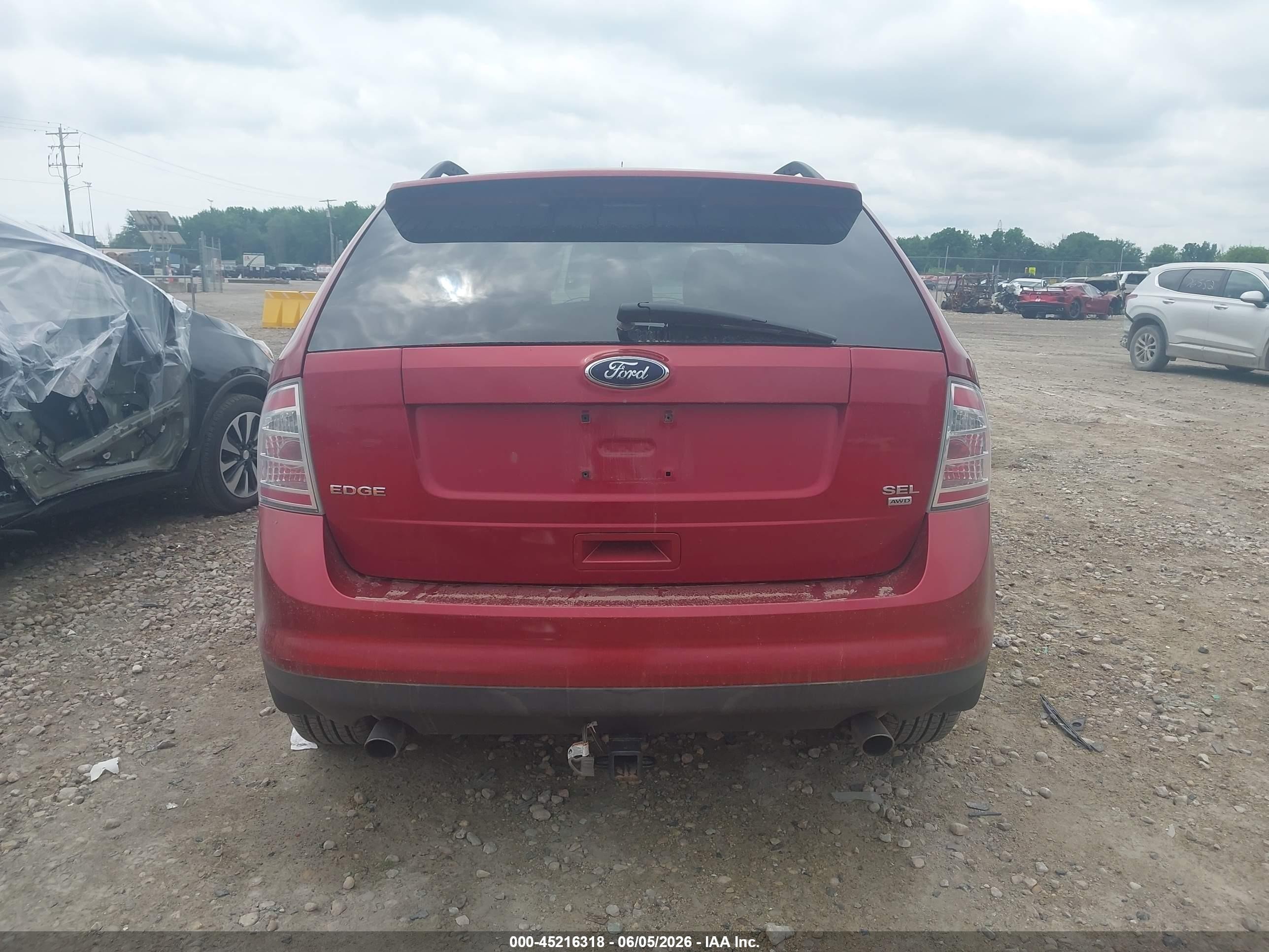 2008 Ford Edge Sel Red vin: 2FMDK48C38BB30569