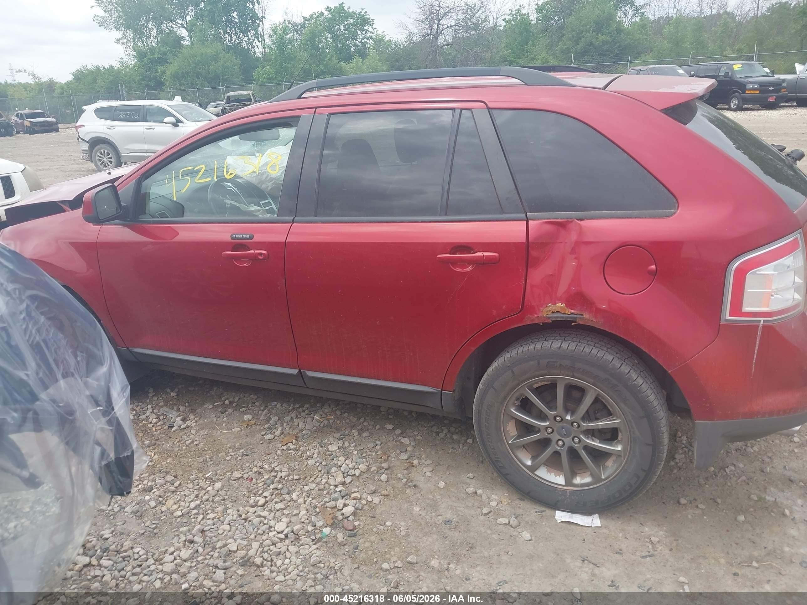 2008 Ford Edge Sel Red vin: 2FMDK48C38BB30569