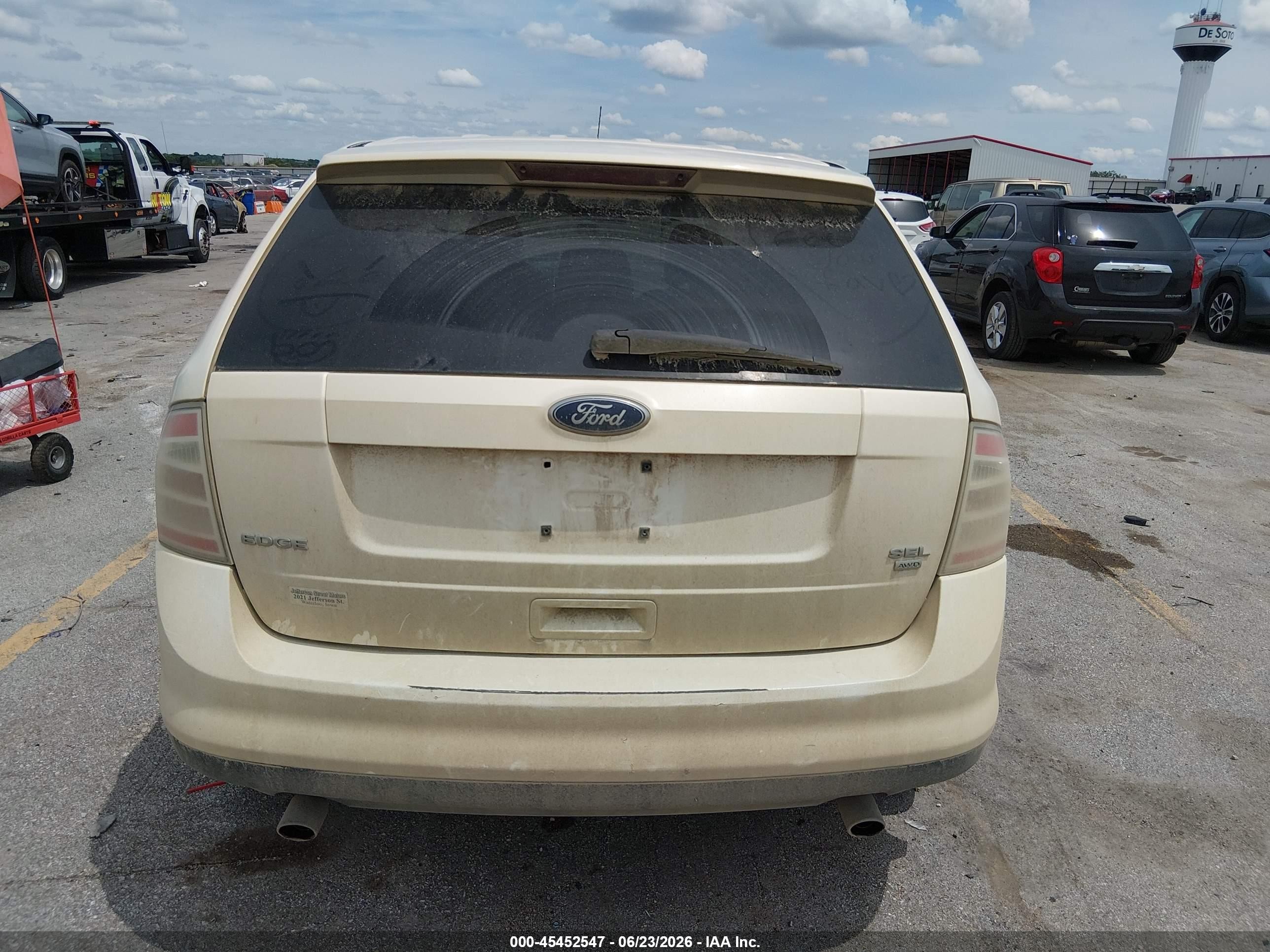 2008 Ford Edge Sel White vin: 2FMDK48C48BA69099