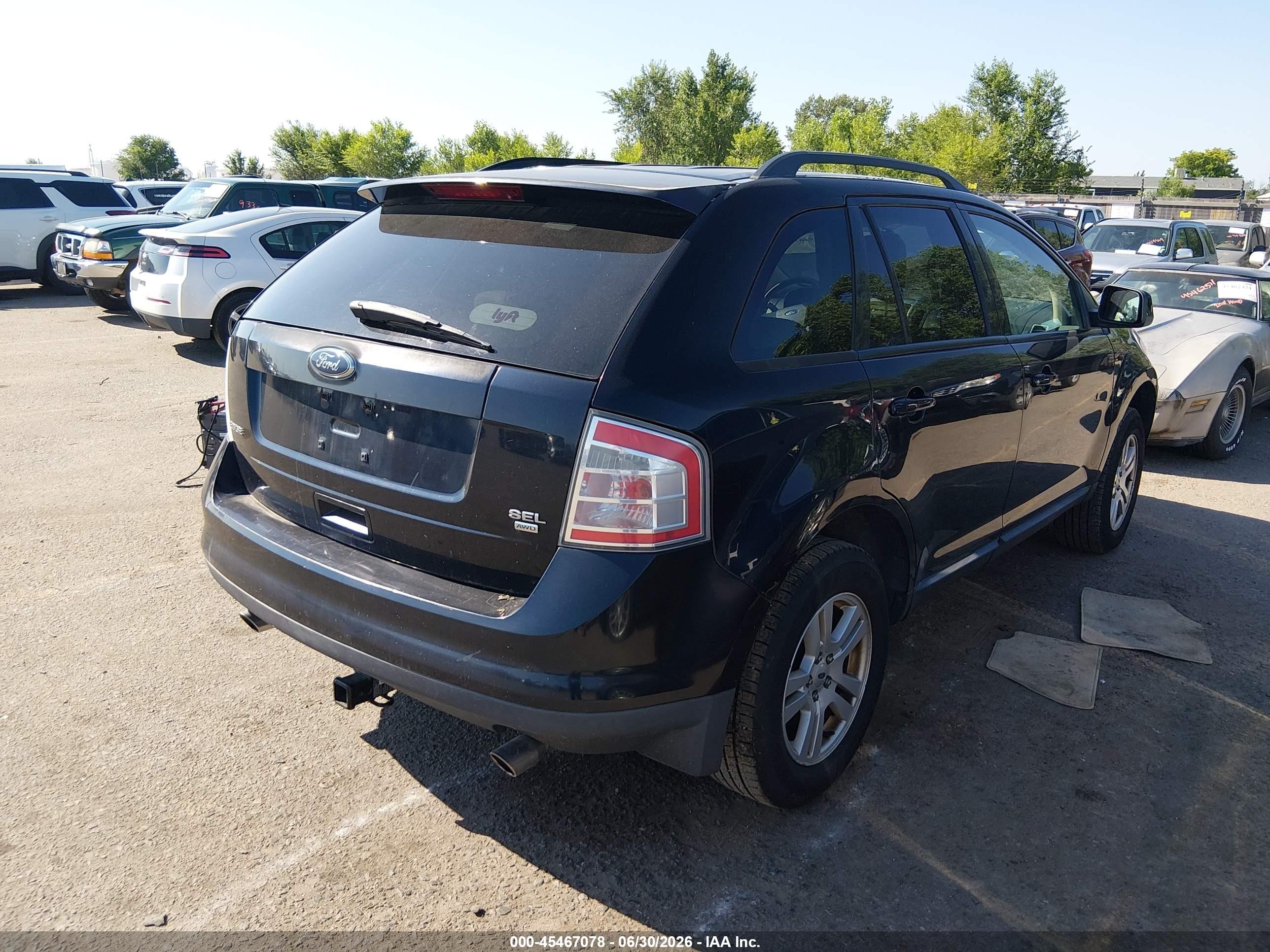 2008 Ford Edge Sel Черный vin: 2FMDK48C58BA12247