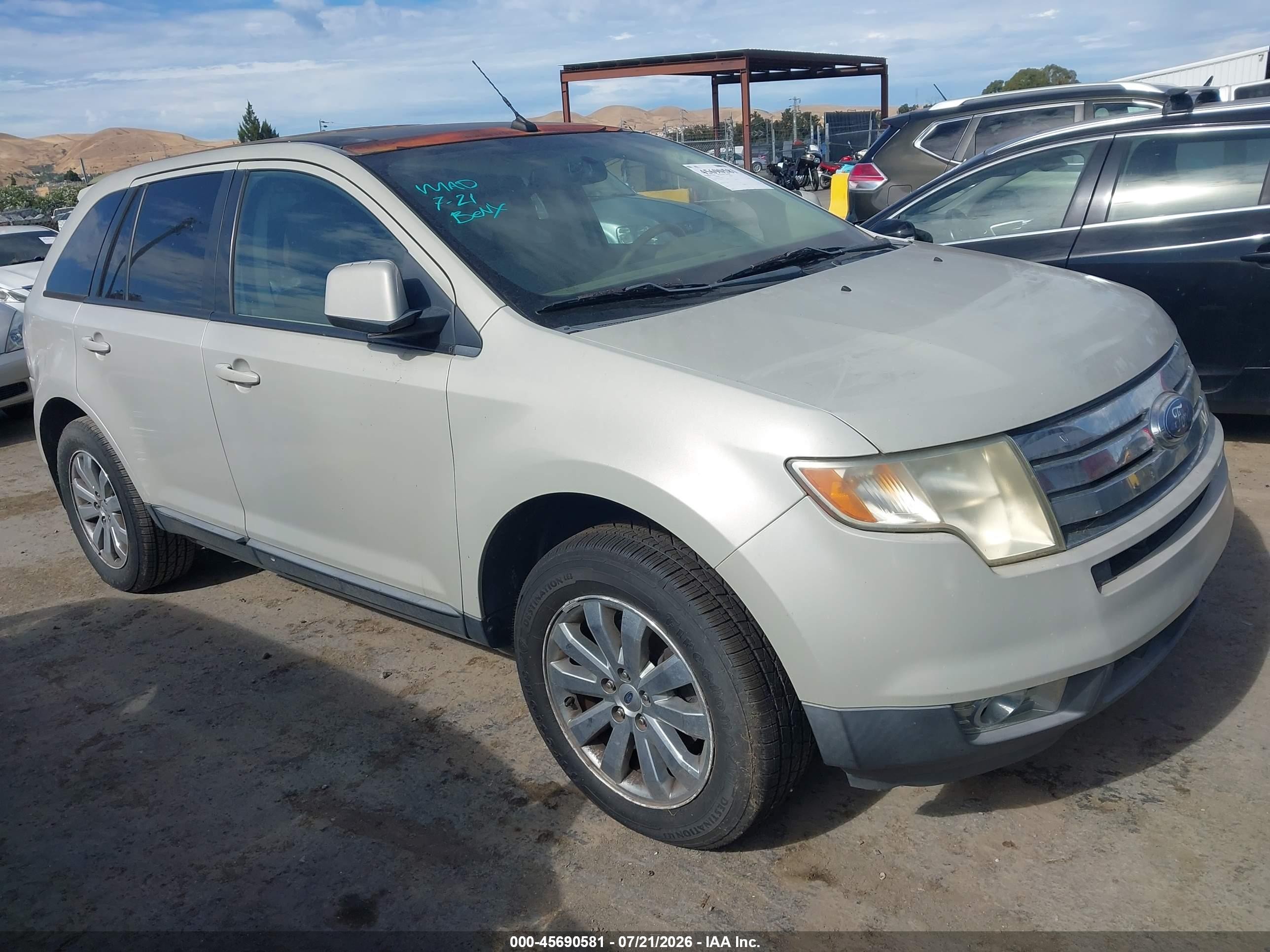 2007 Ford Edge Sel Кремовый vin: 2FMDK48C67BA87974