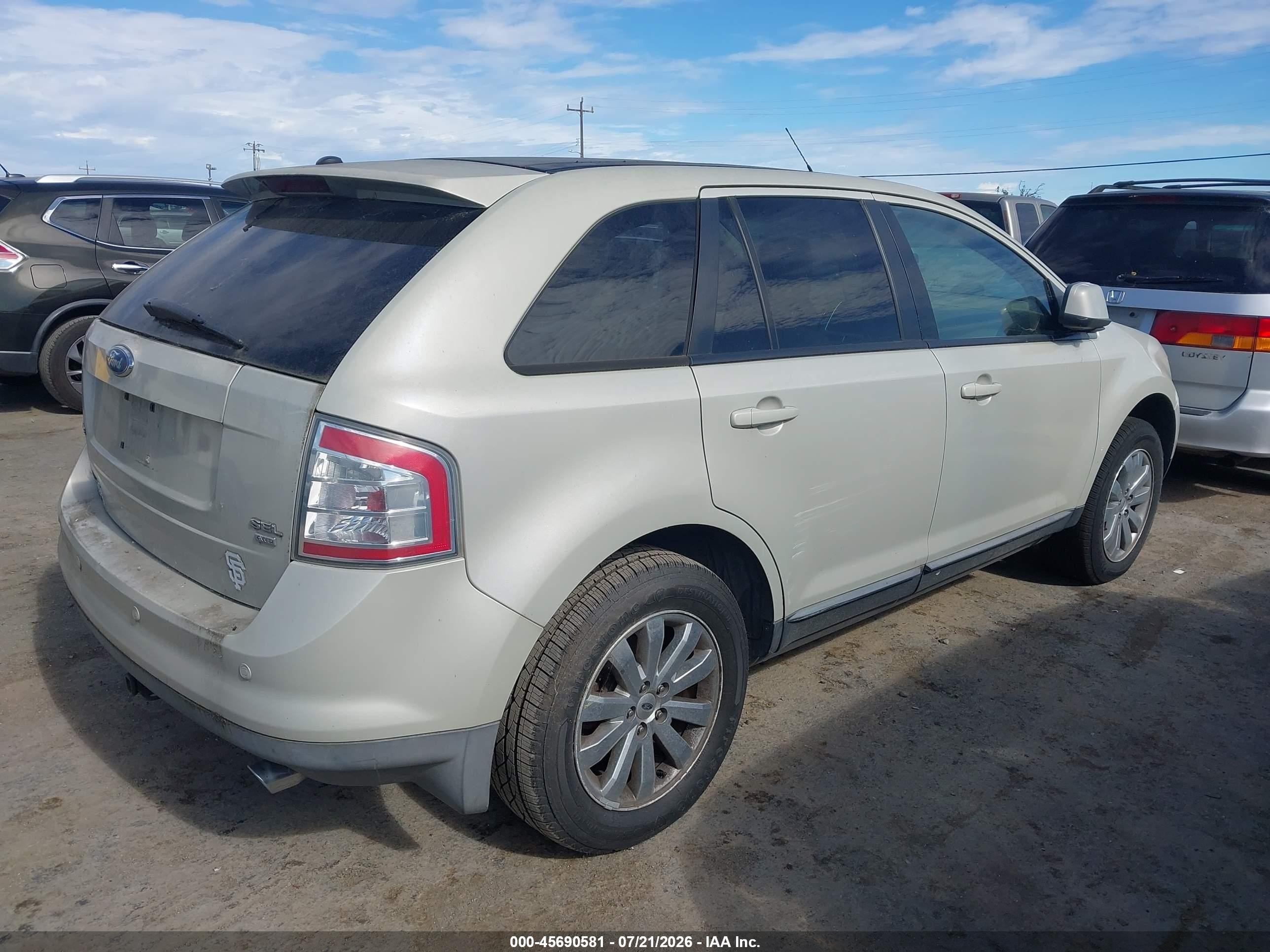 2007 Ford Edge Sel Кремовый vin: 2FMDK48C67BA87974