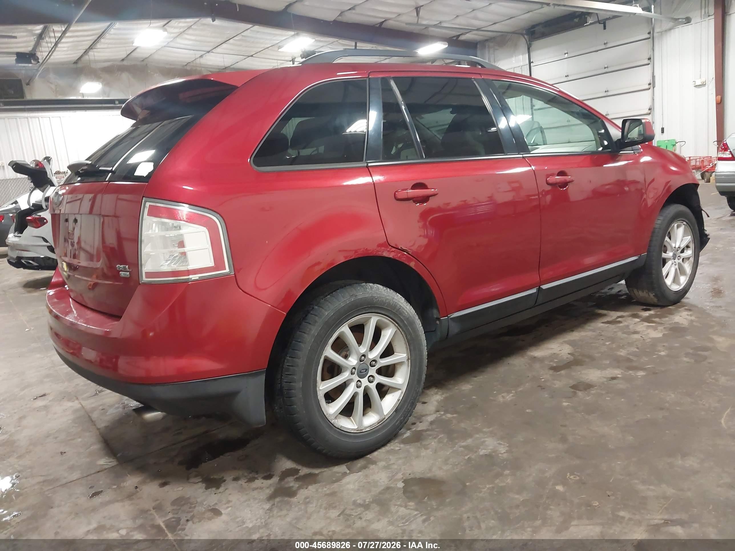 2007 Ford Edge Sel Red vin: 2FMDK48C67BB20780