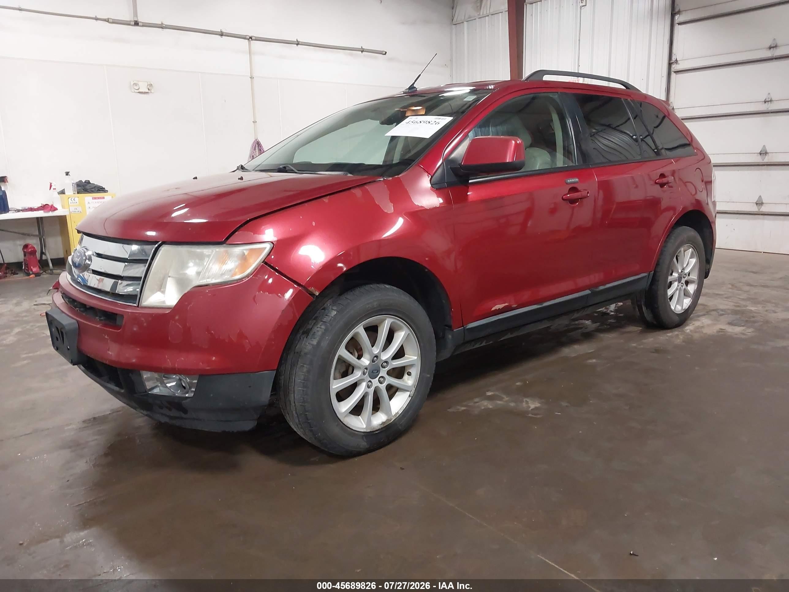 2007 Ford Edge Sel Red vin: 2FMDK48C67BB20780