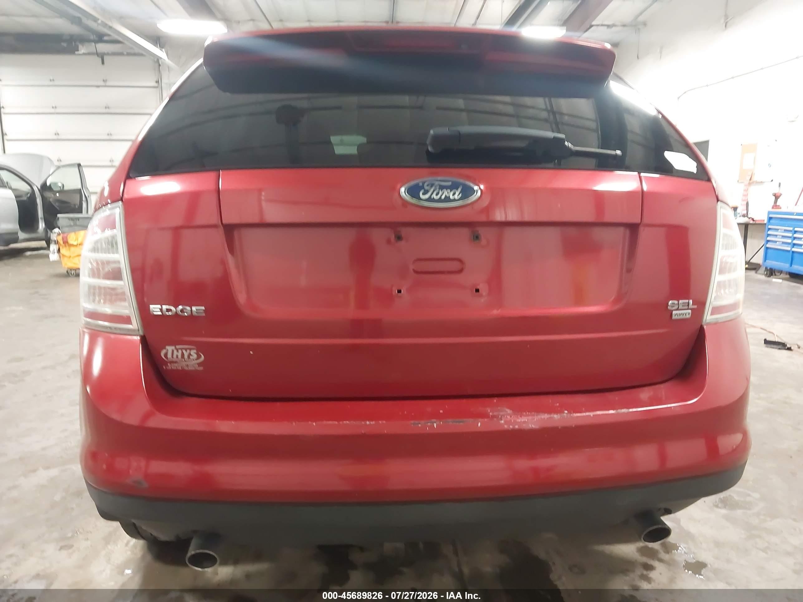 2007 Ford Edge Sel Red vin: 2FMDK48C67BB20780