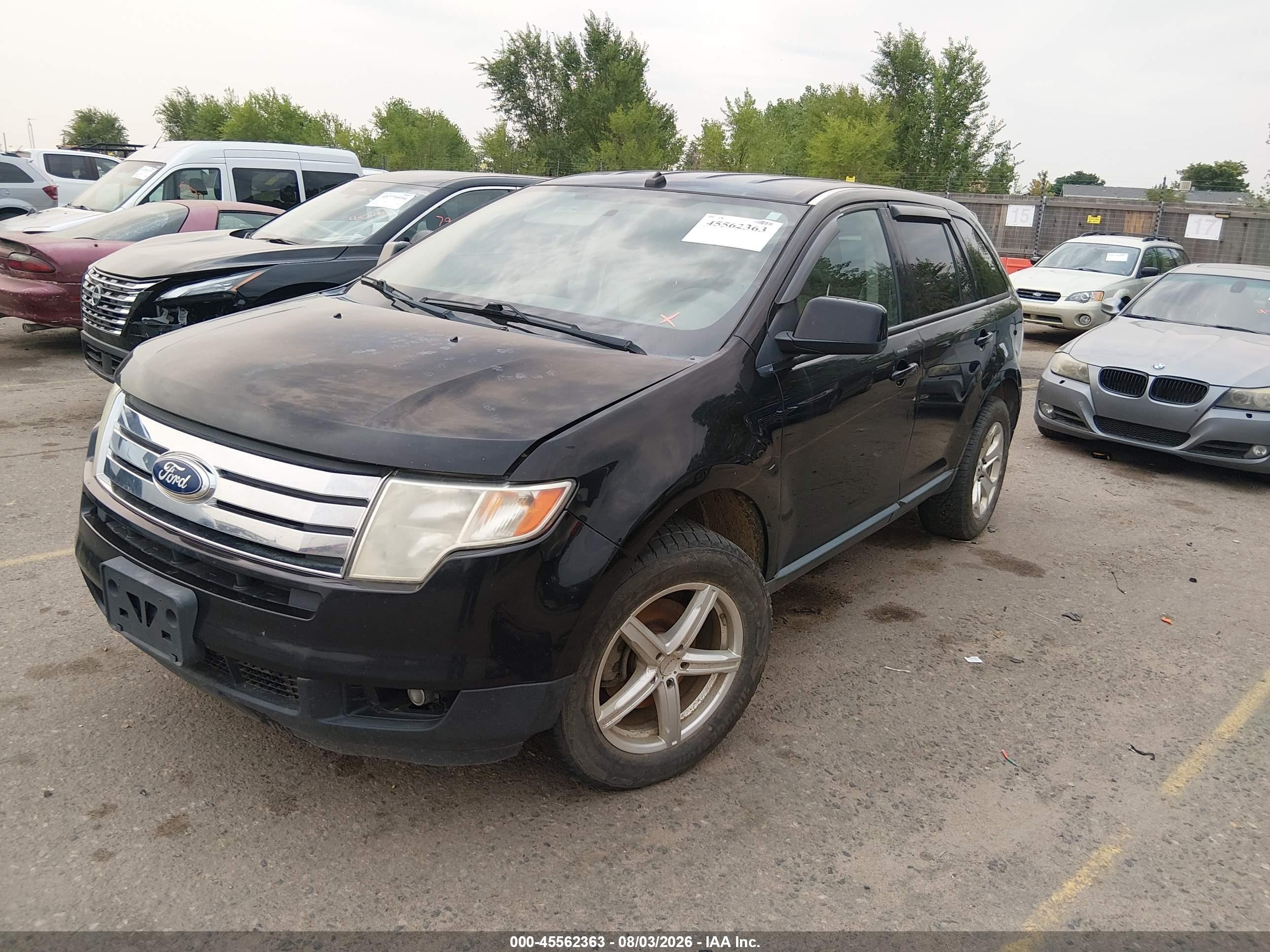 2008 Ford Edge Sel Black vin: 2FMDK48C78BA38851