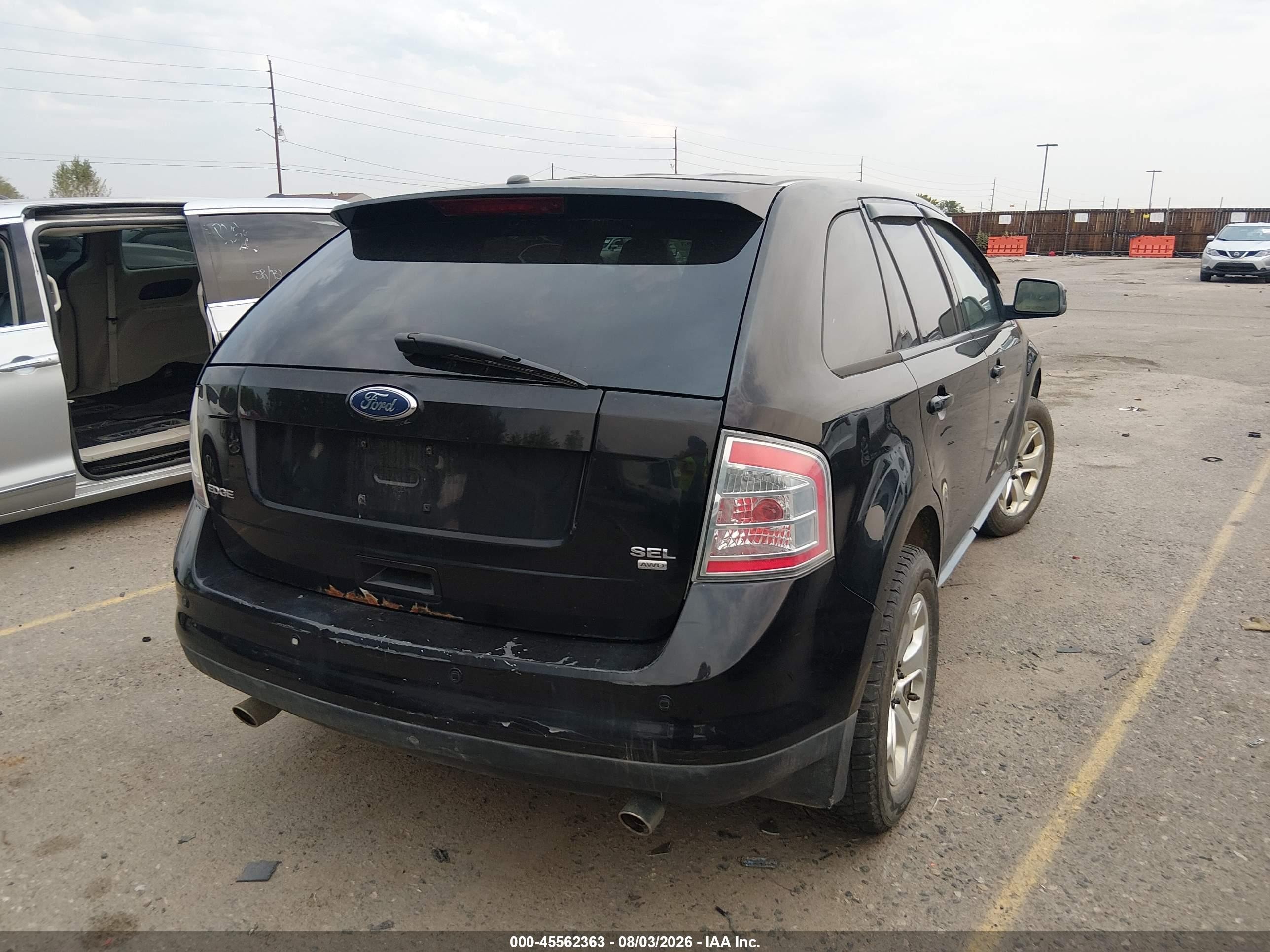 2008 Ford Edge Sel Black vin: 2FMDK48C78BA38851