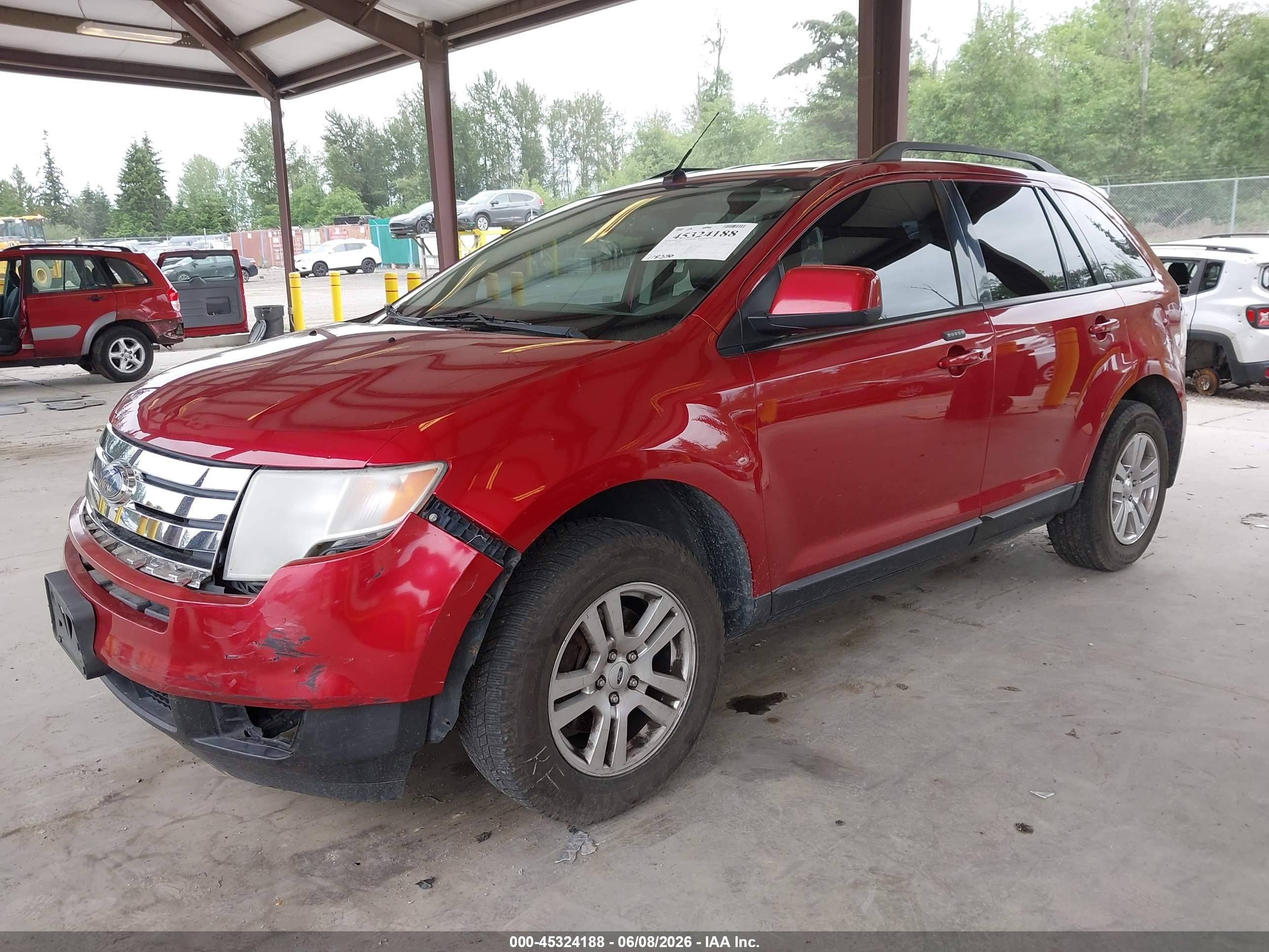 2008 Ford Edge Sel Red vin: 2FMDK48C88BA73981