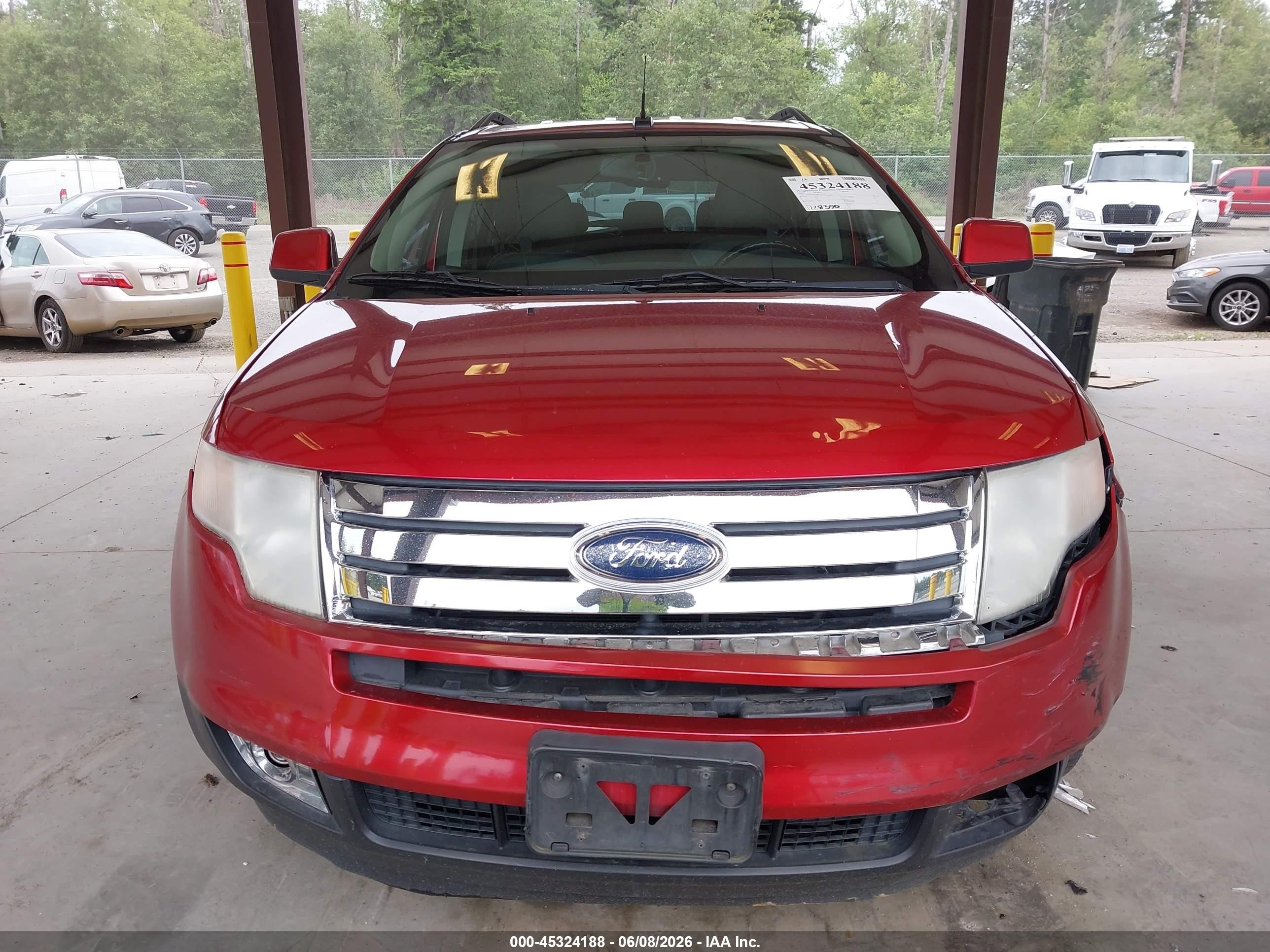 2008 Ford Edge Sel Red vin: 2FMDK48C88BA73981