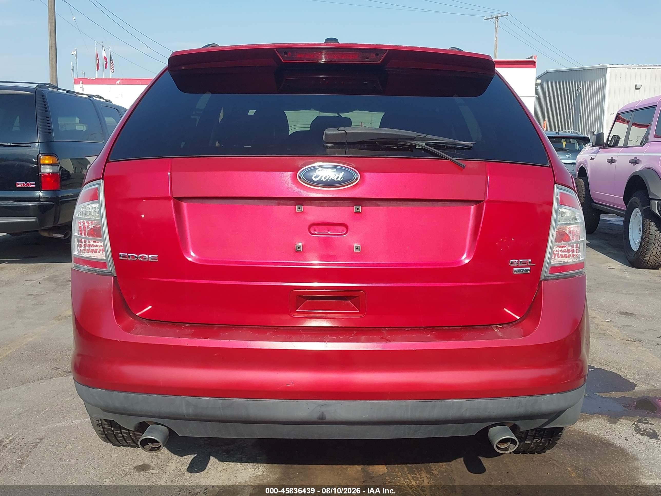 2008 Ford Edge Sel Red vin: 2FMDK48C88BB21396