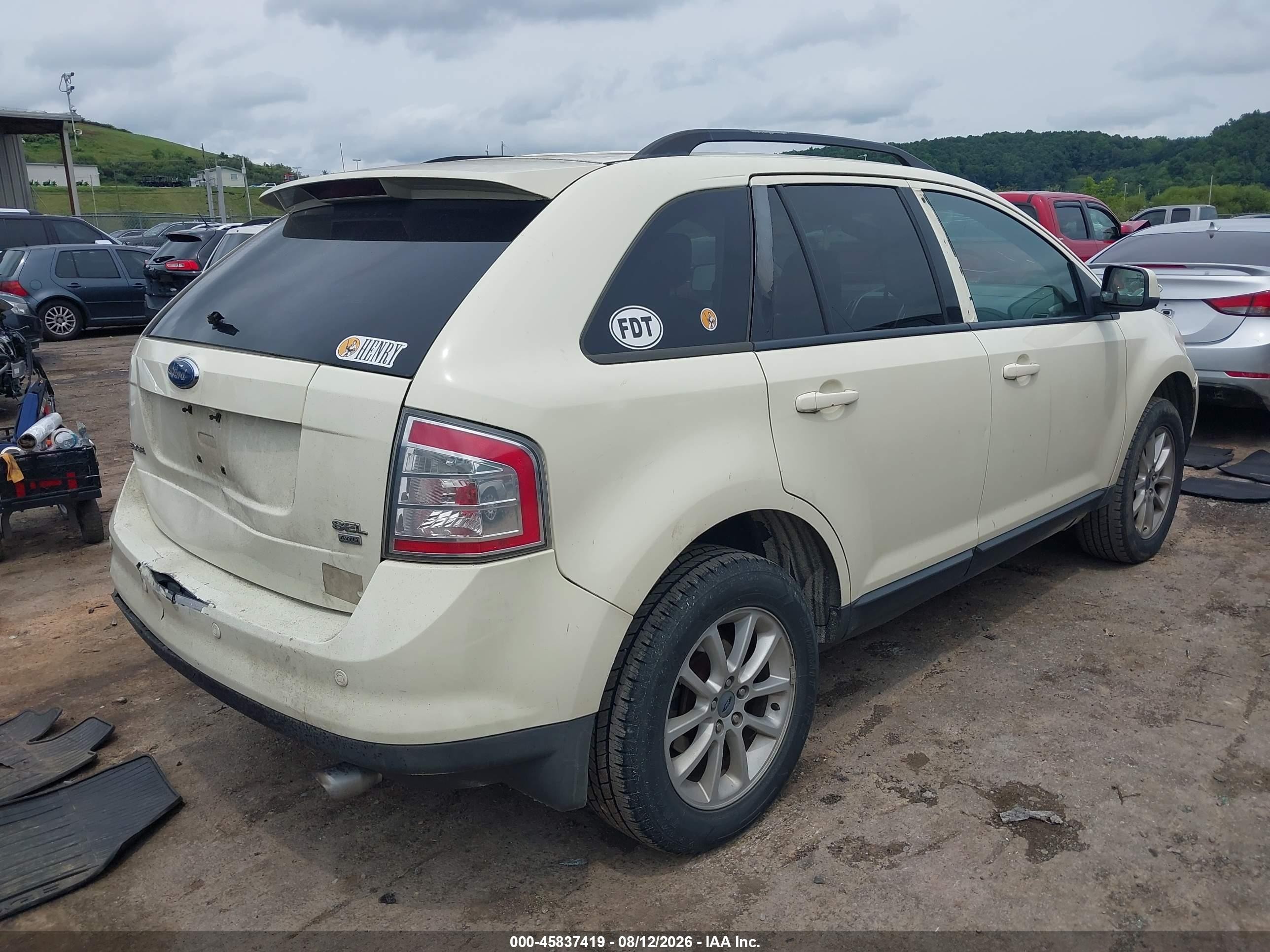 2007 Ford Edge Sel White vin: 2FMDK48C97BA38414