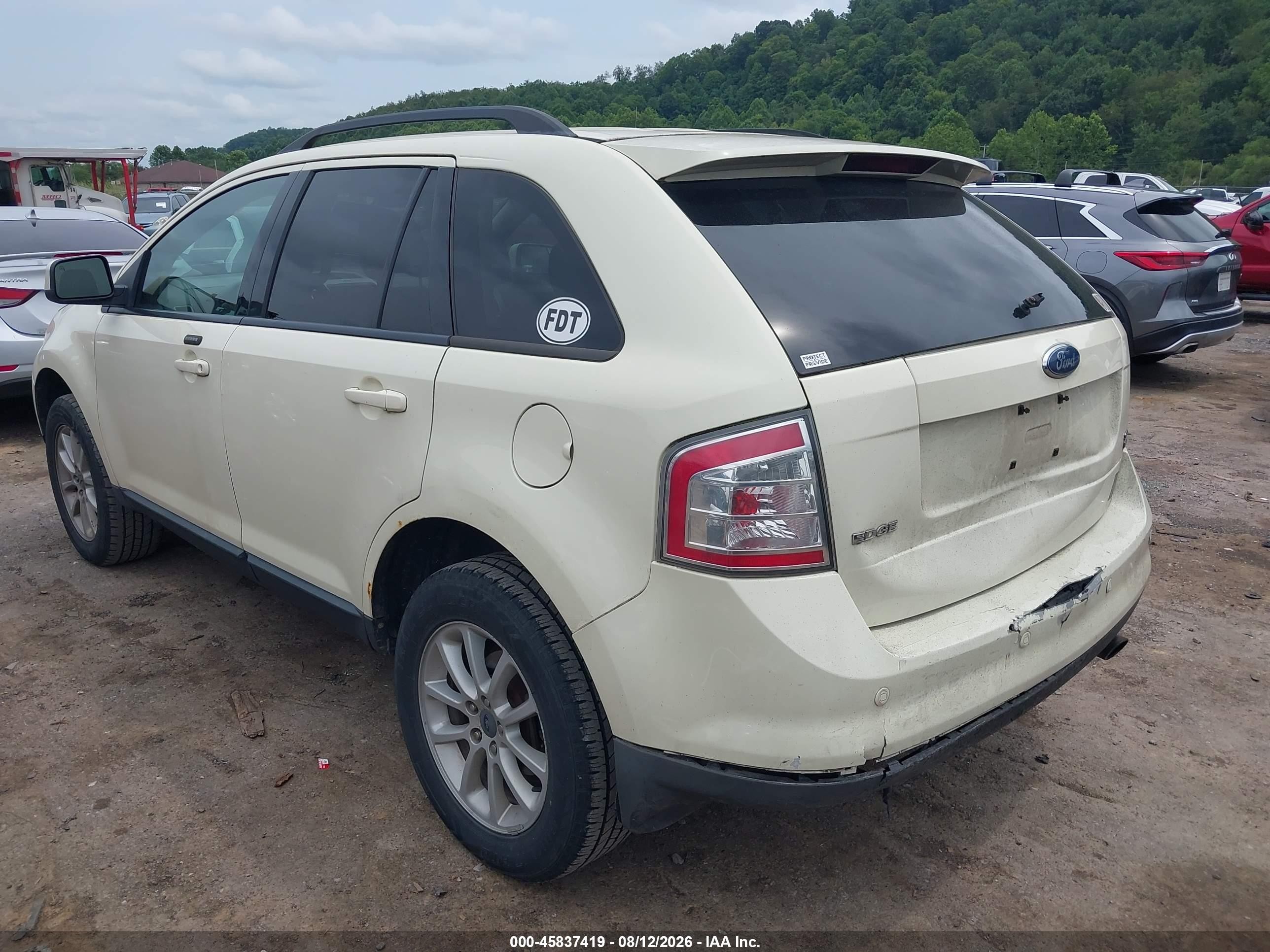2007 Ford Edge Sel White vin: 2FMDK48C97BA38414