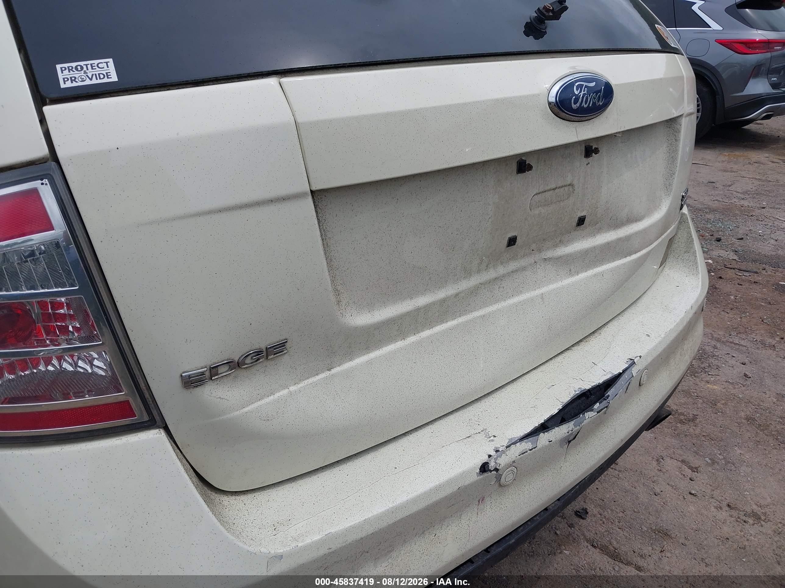 2007 Ford Edge Sel White vin: 2FMDK48C97BA38414