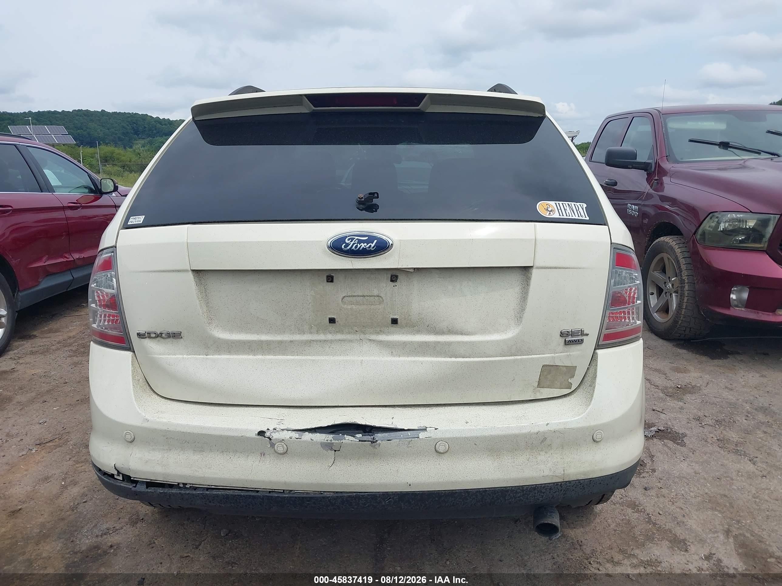 2007 Ford Edge Sel White vin: 2FMDK48C97BA38414