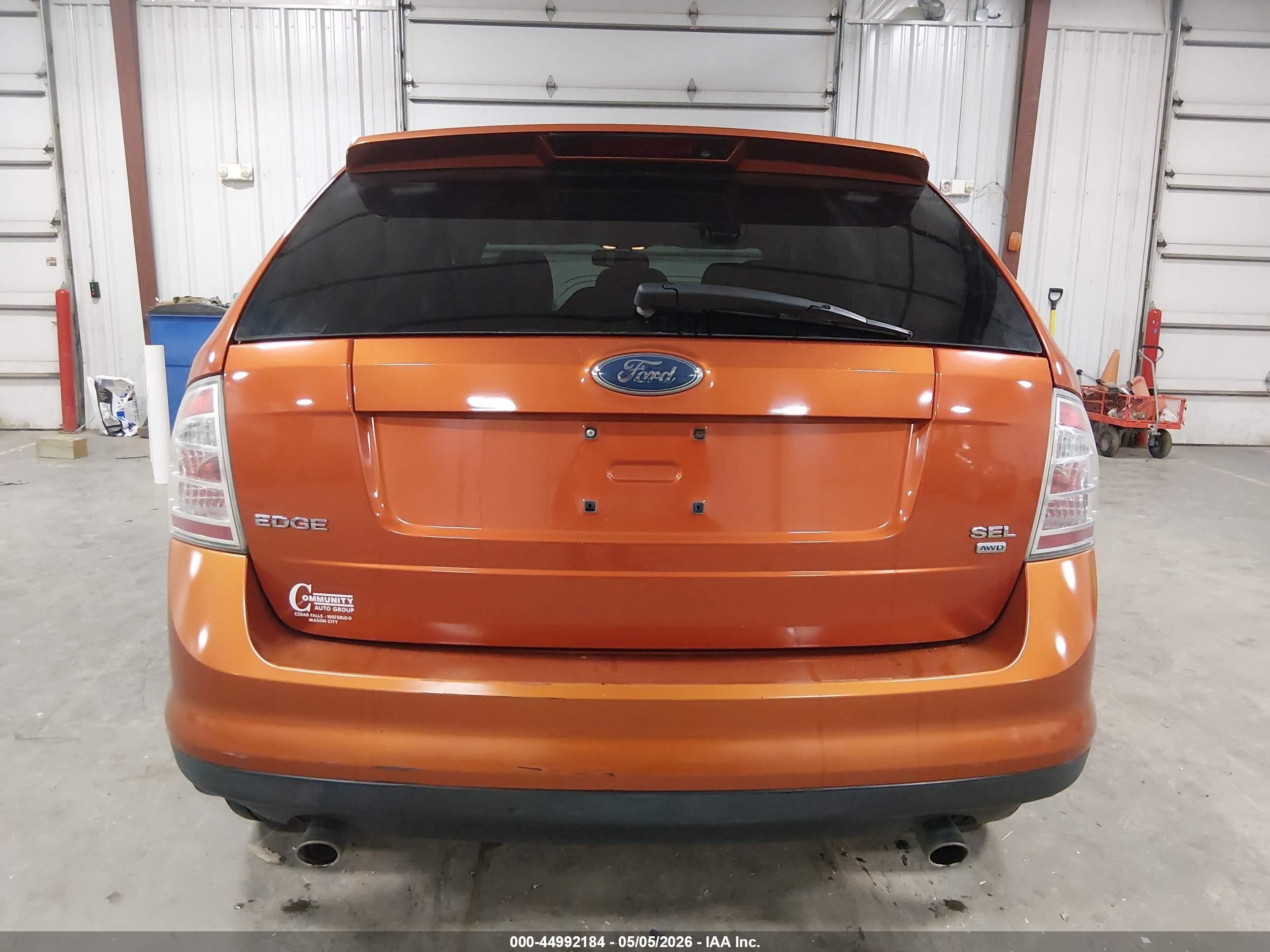 2007 Ford Edge Sel Orange vin: 2FMDK48CX7BA69557