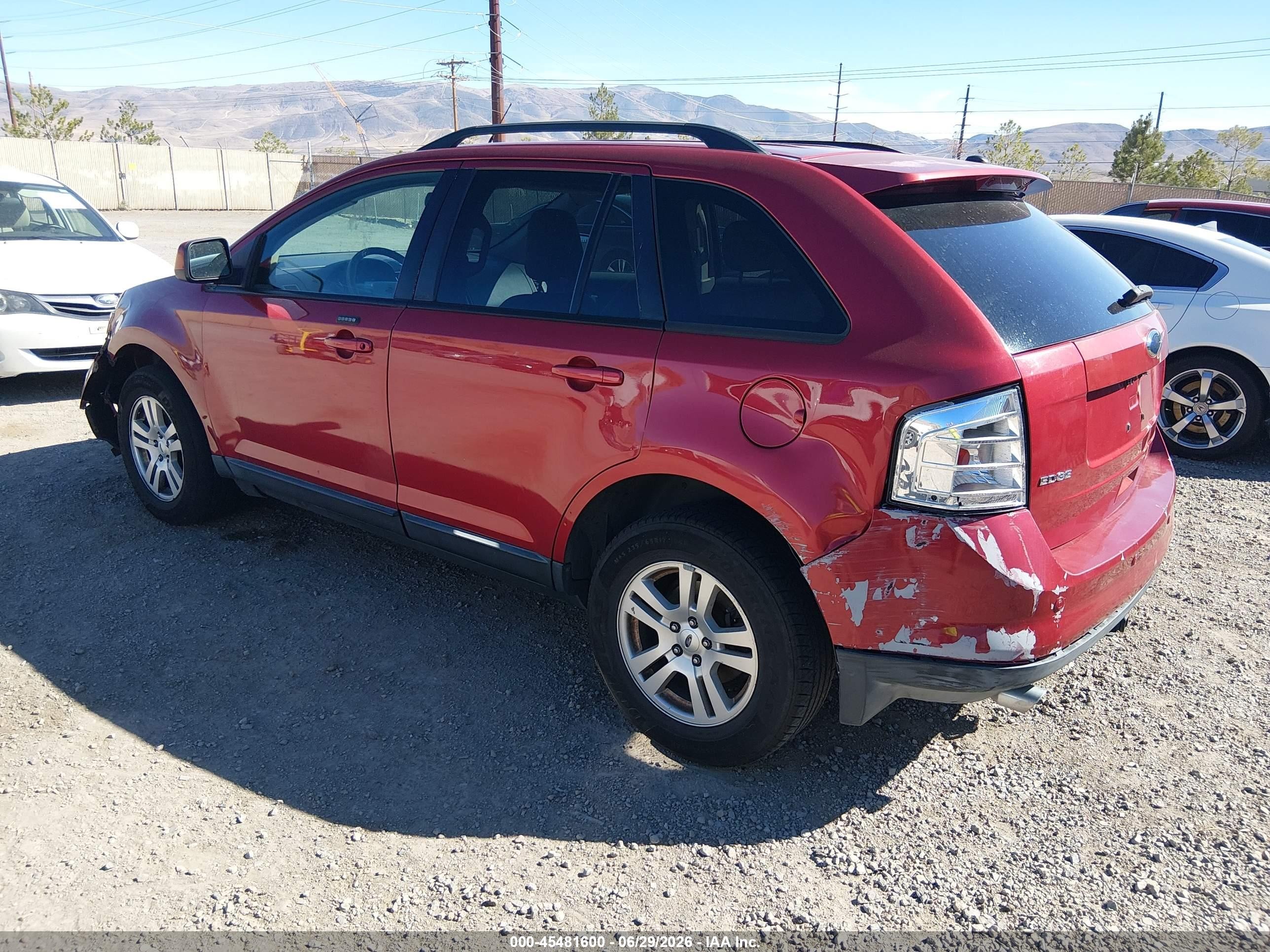2008 Ford Edge Sel Red vin: 2FMDK48CX8BB14353