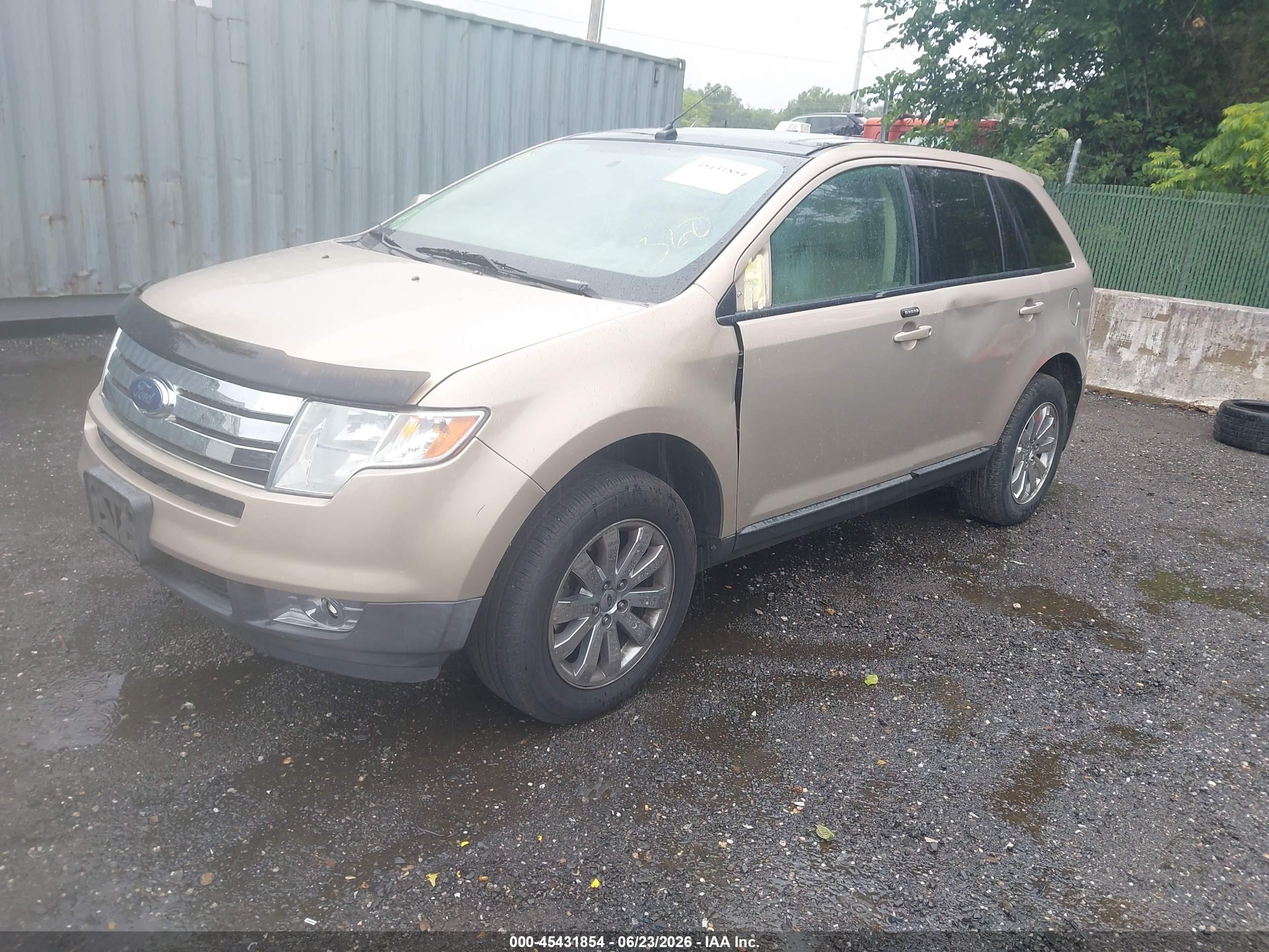 2007 Ford Edge Sel Plus Beige vin: 2FMDK49C17BB21284