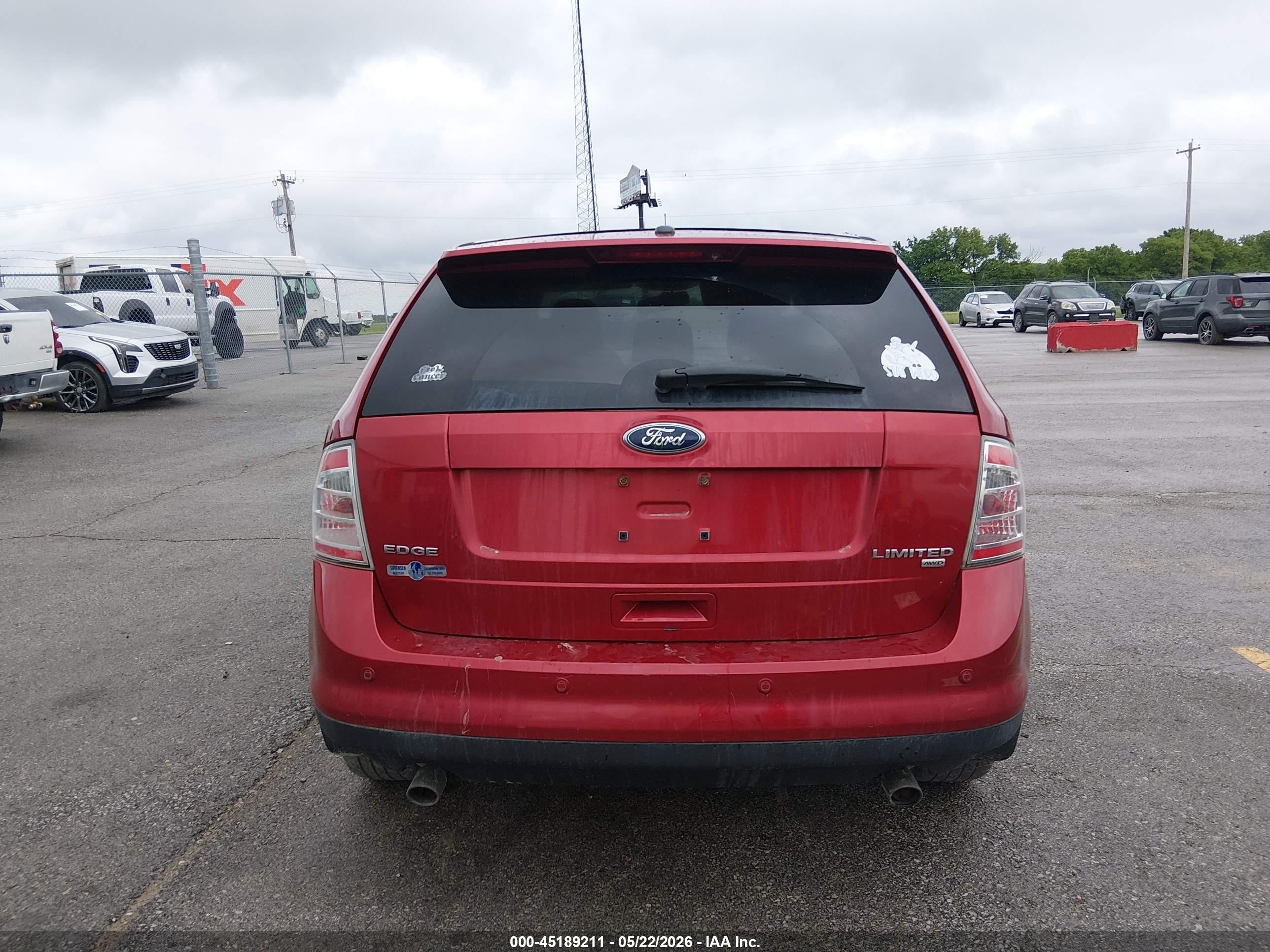 2008 Ford Edge Limited Red vin: 2FMDK49C18BB13297