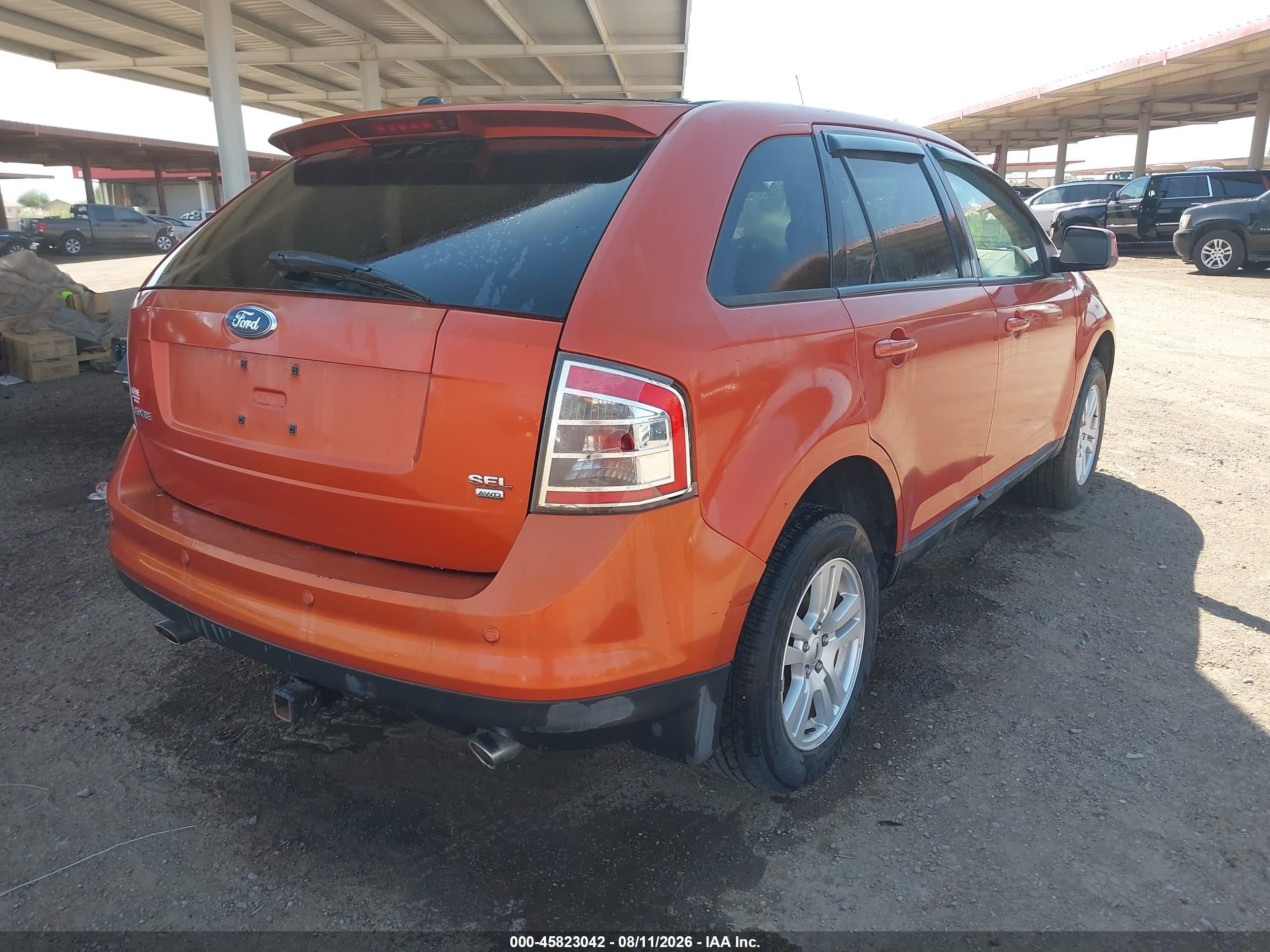 2007 Ford Edge Sel Plus Orange vin: 2FMDK49C27BA65226