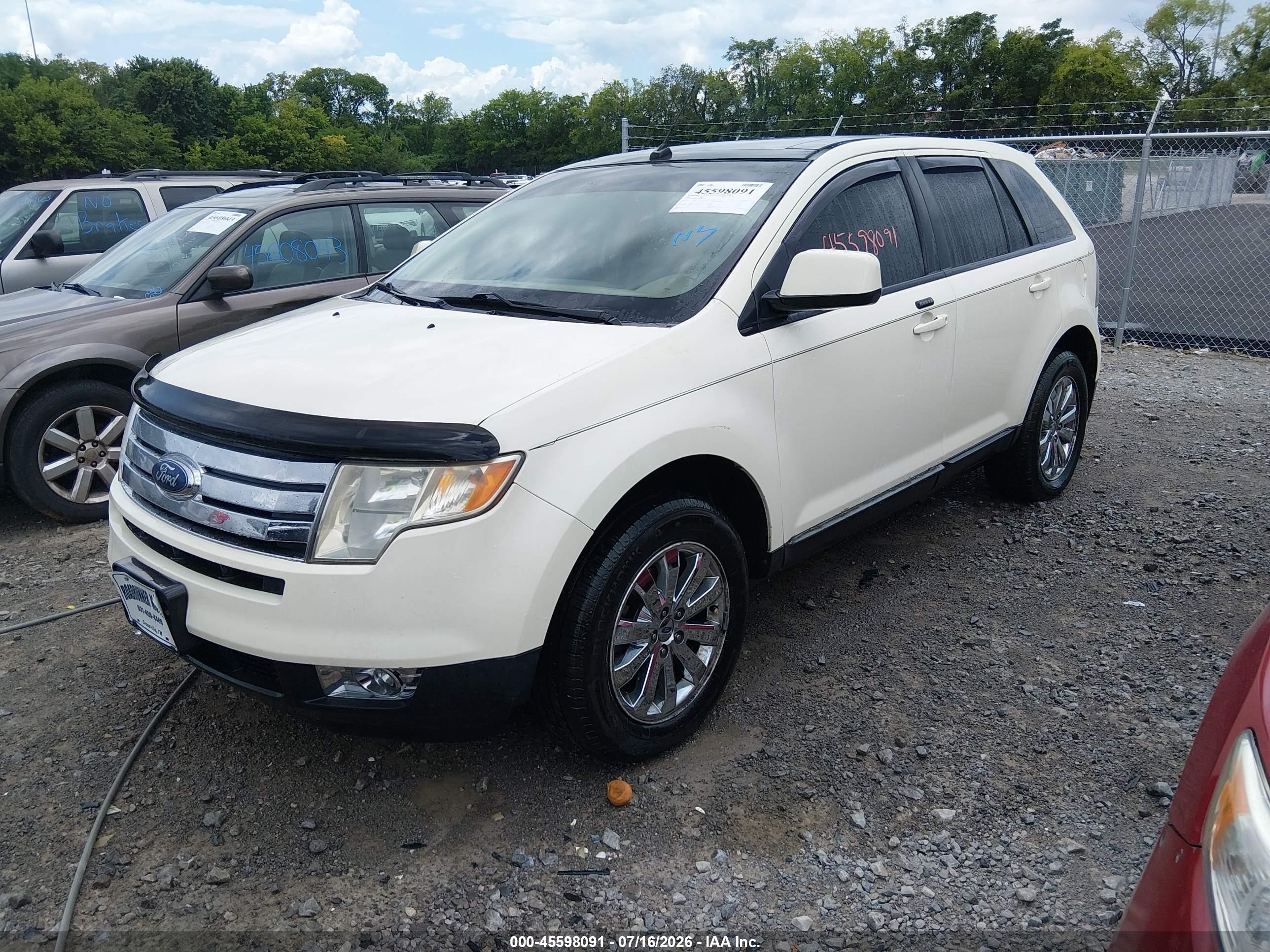 2007 Ford Edge Sel Plus White vin: 2FMDK49C27BB08138