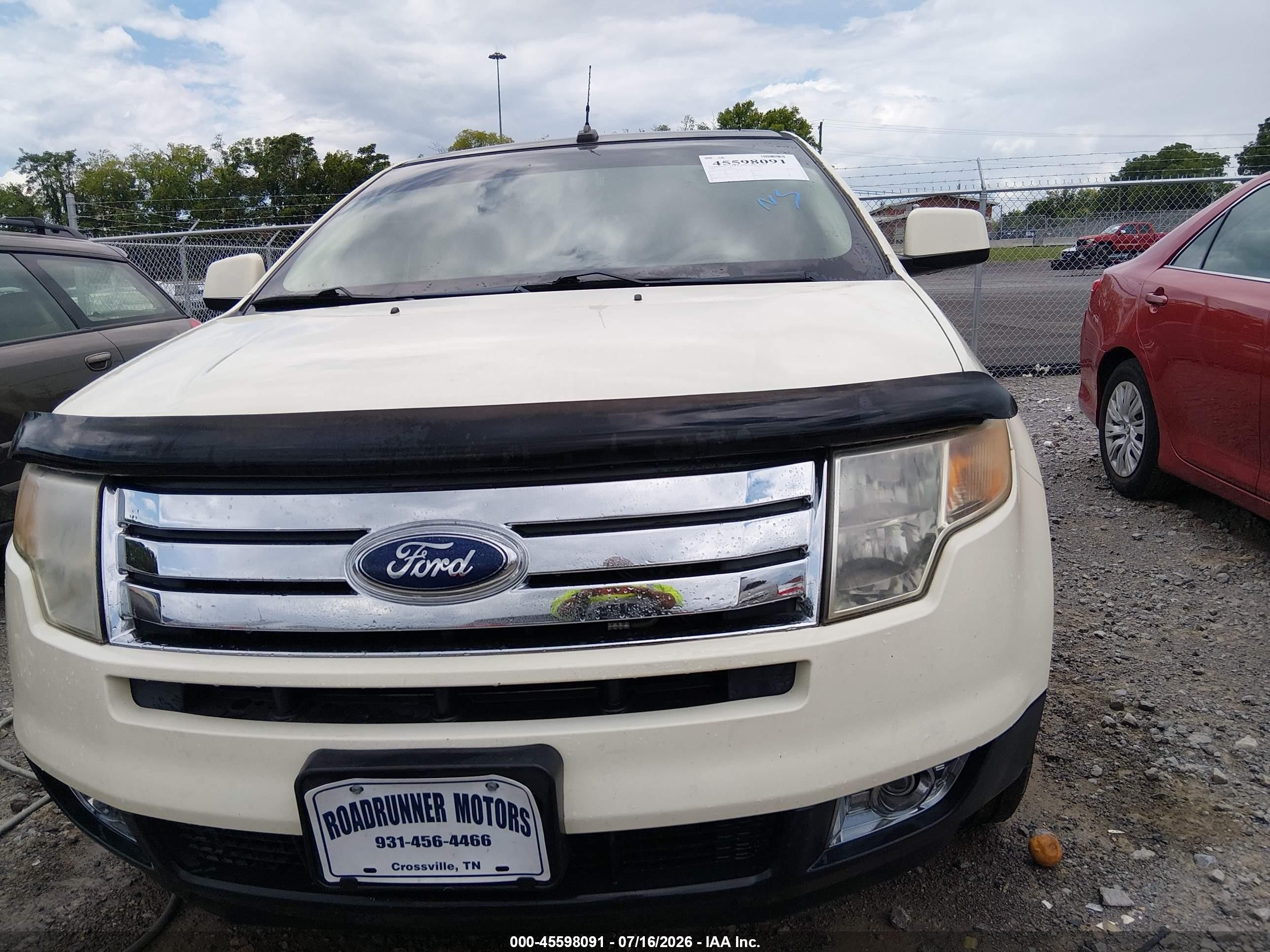 2007 Ford Edge Sel Plus White vin: 2FMDK49C27BB08138