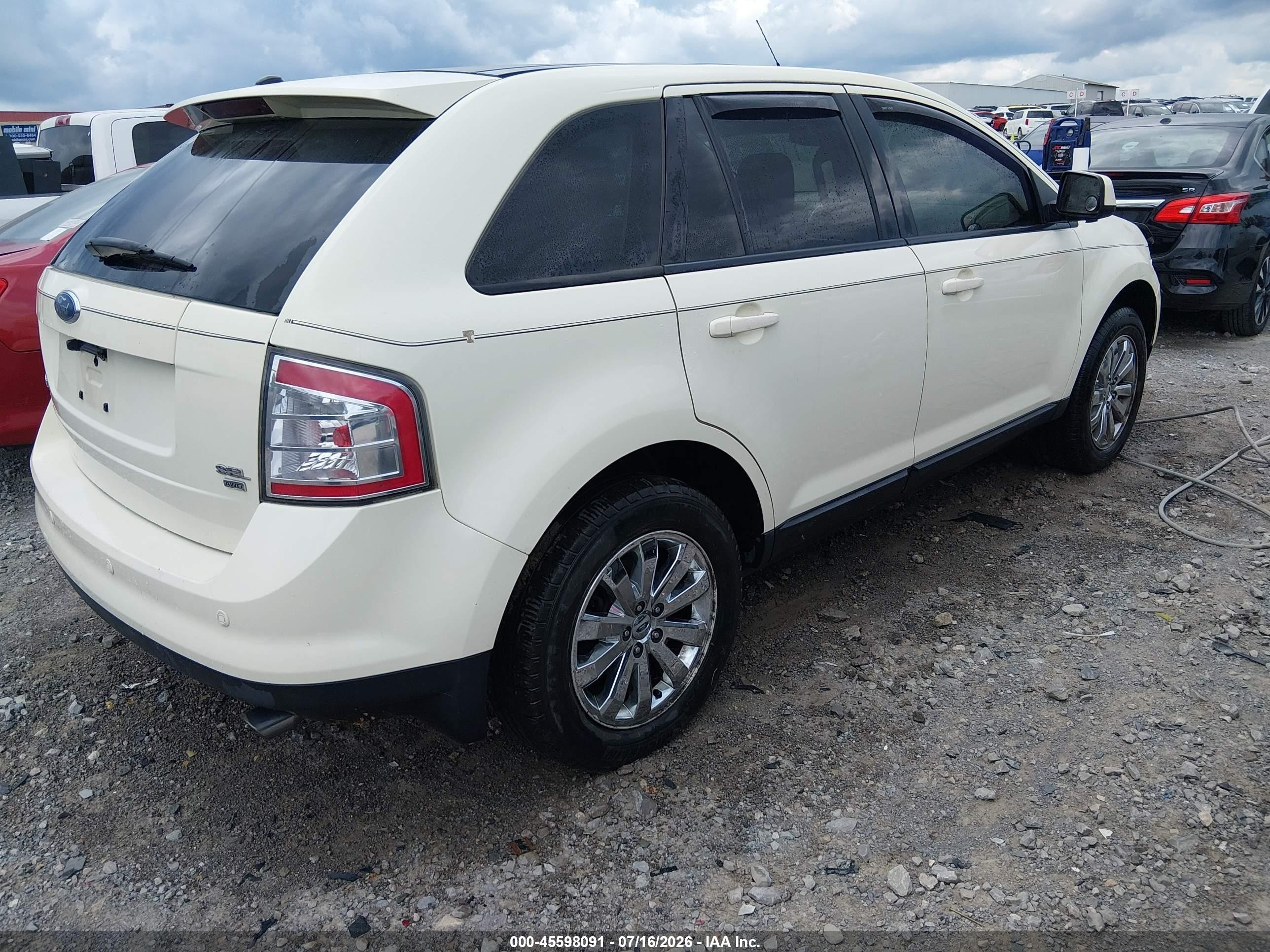 2007 Ford Edge Sel Plus White vin: 2FMDK49C27BB08138