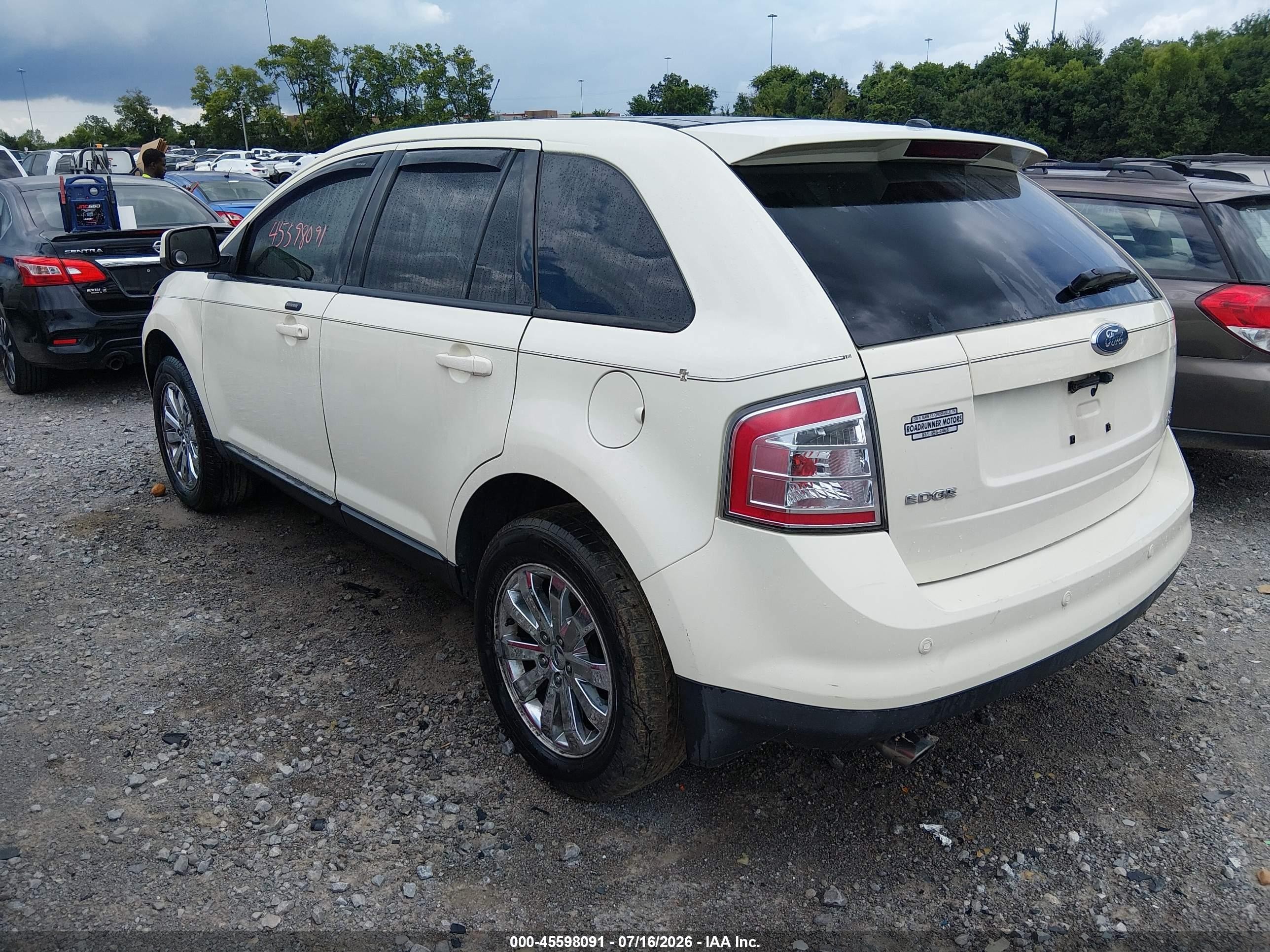 2007 Ford Edge Sel Plus White vin: 2FMDK49C27BB08138