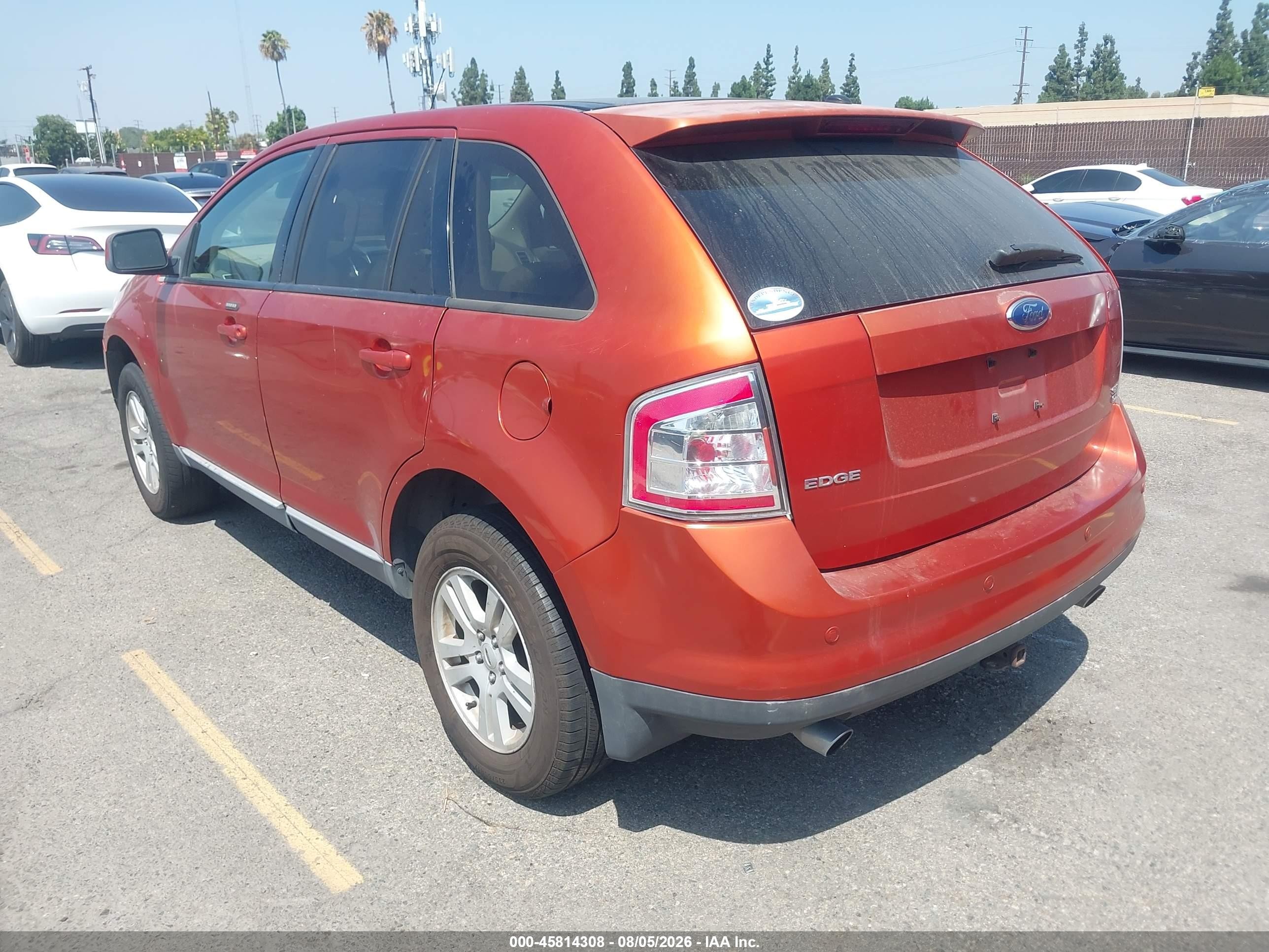 2007 Ford Edge Sel Plus Orange vin: 2FMDK49C27BB34626