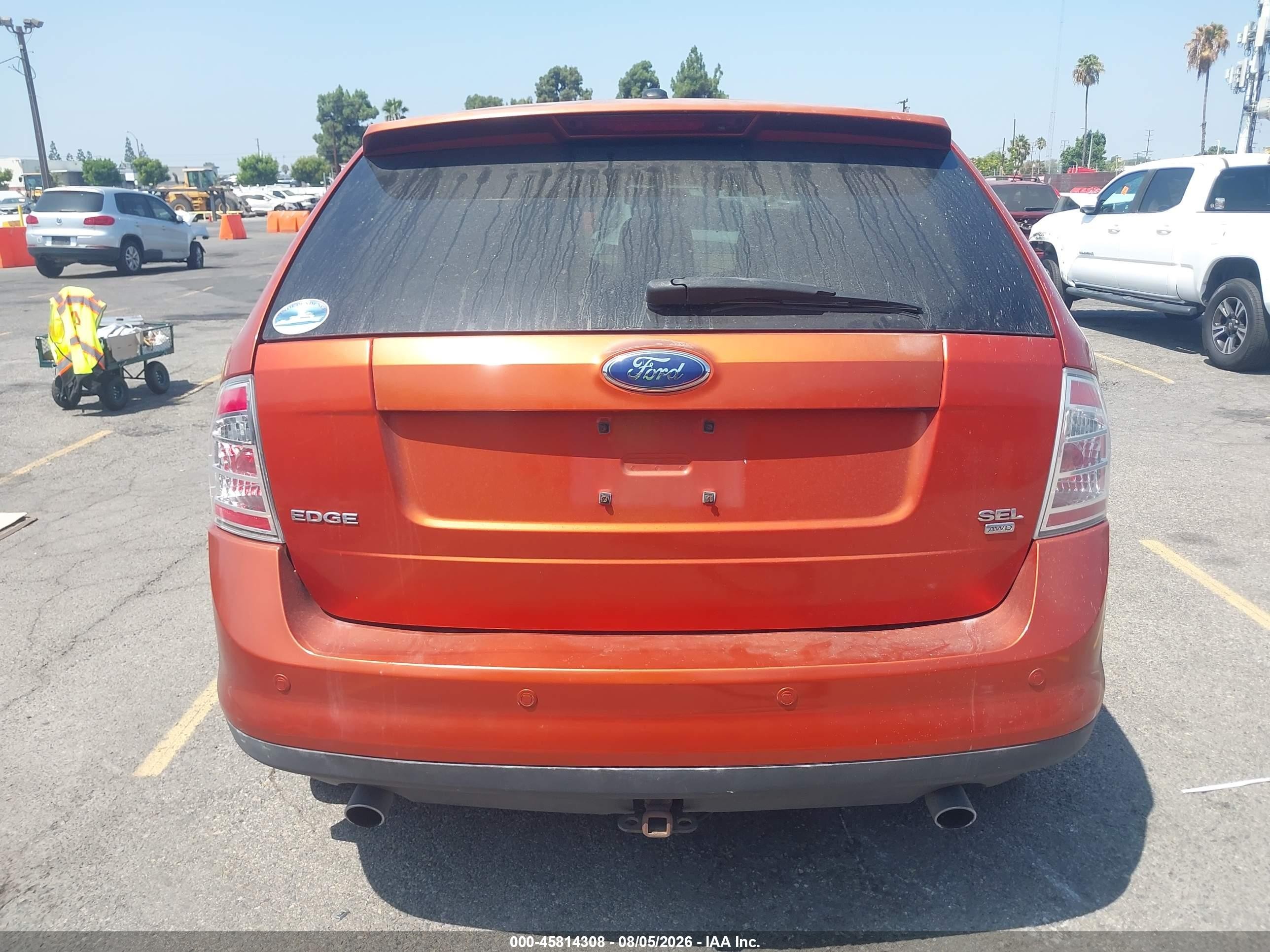 2007 Ford Edge Sel Plus Orange vin: 2FMDK49C27BB34626