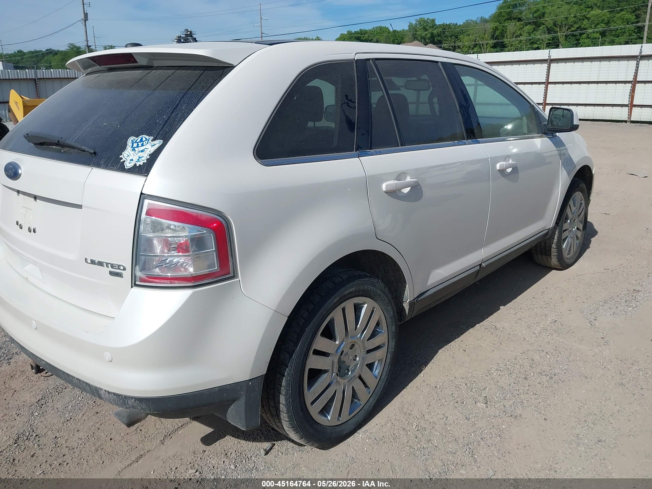 2009 Ford Edge Limited White vin: 2FMDK49C29BA57582