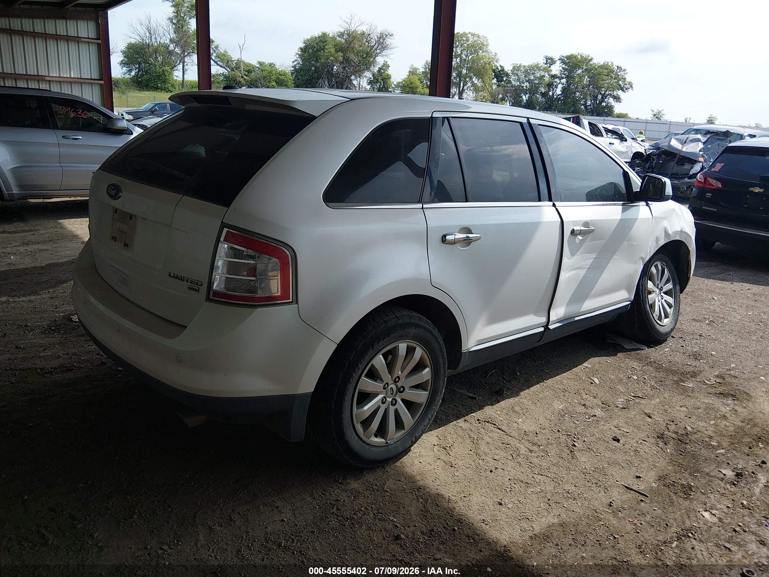 2009 Ford Edge Limited White vin: 2FMDK49C29BA92428