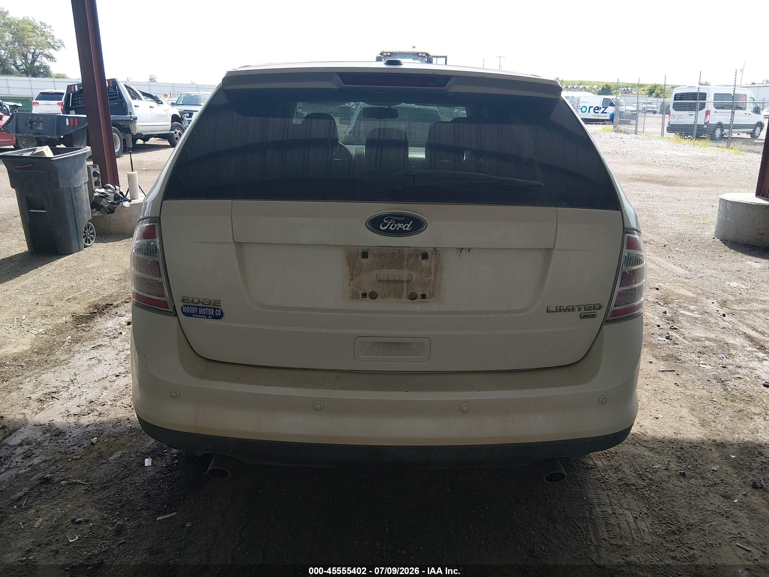 2009 Ford Edge Limited White vin: 2FMDK49C29BA92428