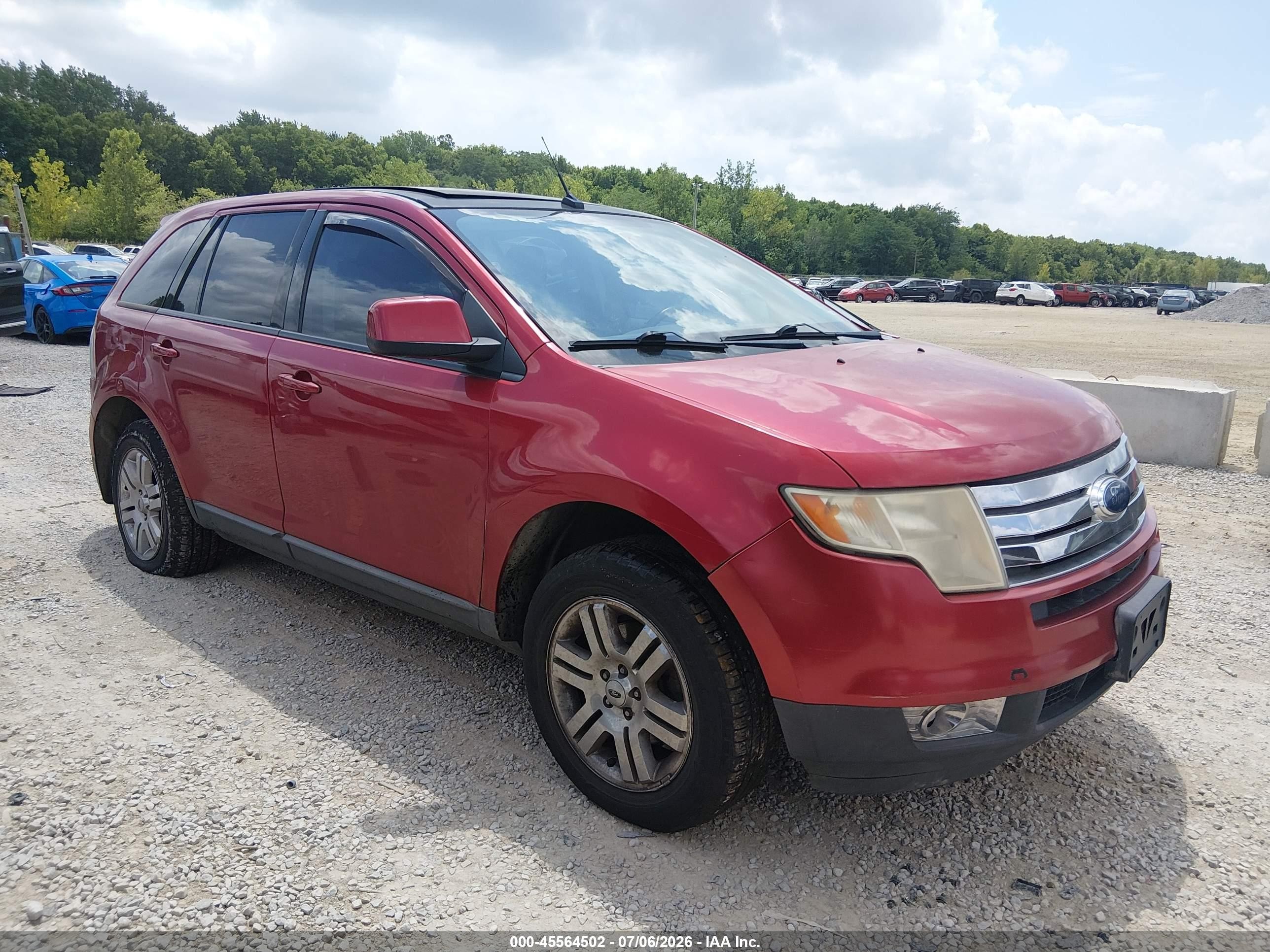 2007 Ford Edge Sel Plus Red vin: 2FMDK49C37BB66579