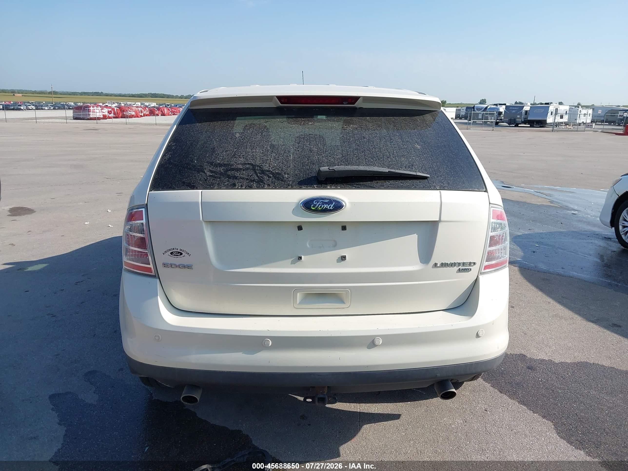 2008 Ford Edge Limited White vin: 2FMDK49C58BB39403
