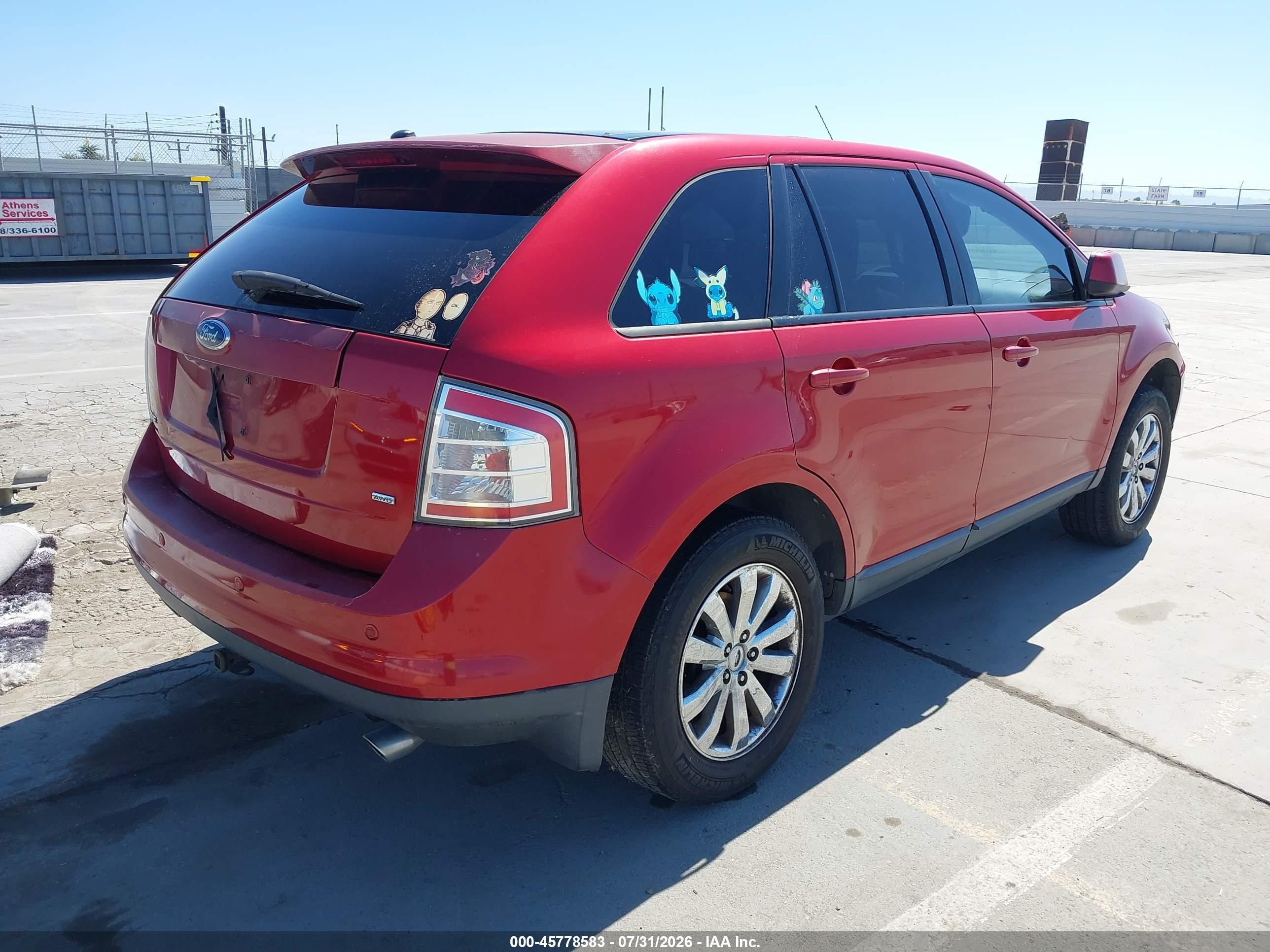 2007 Ford Edge Sel Plus Burgundy vin: 2FMDK49C67BB43457