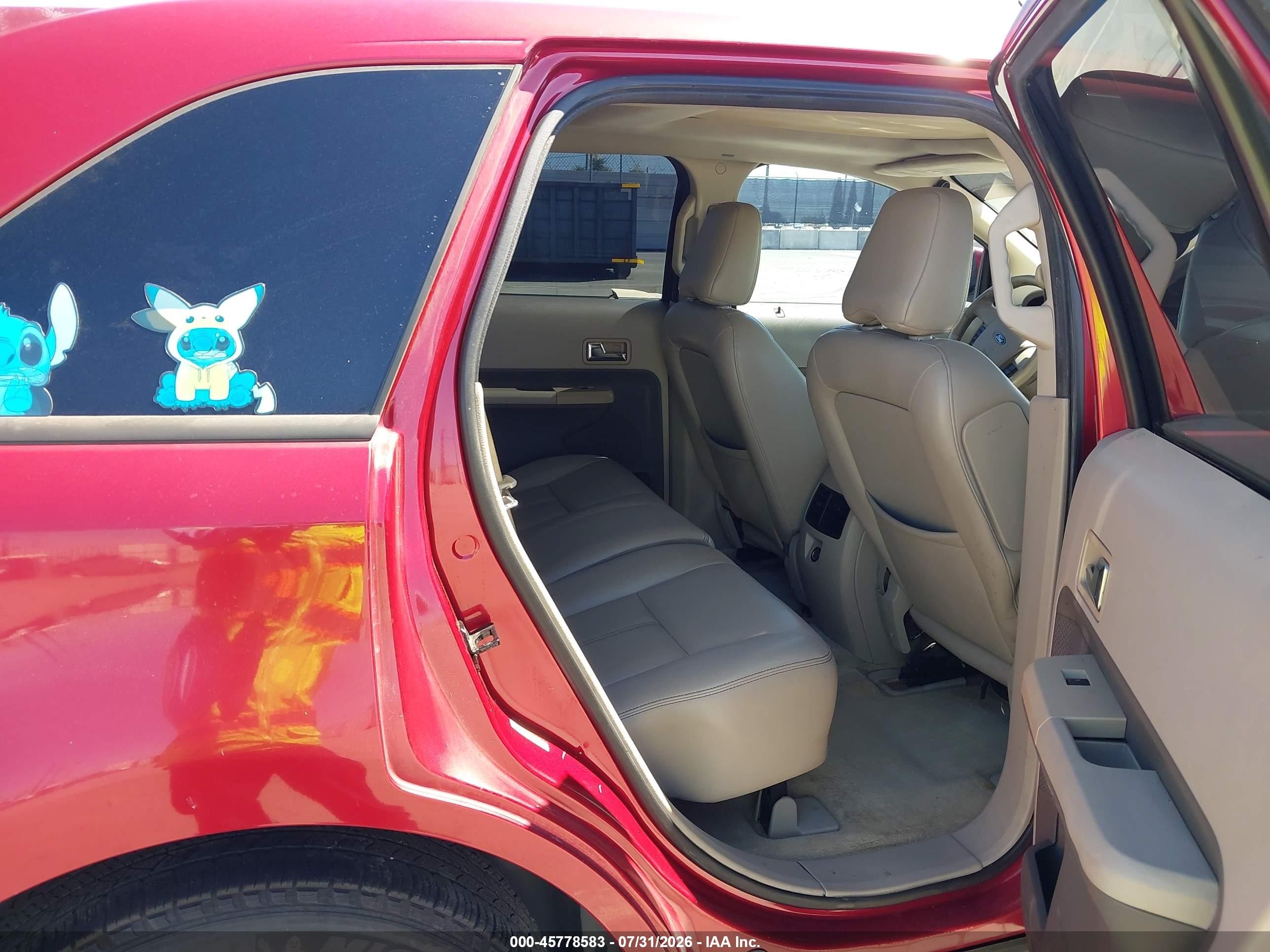 2007 Ford Edge Sel Plus Burgundy vin: 2FMDK49C67BB43457