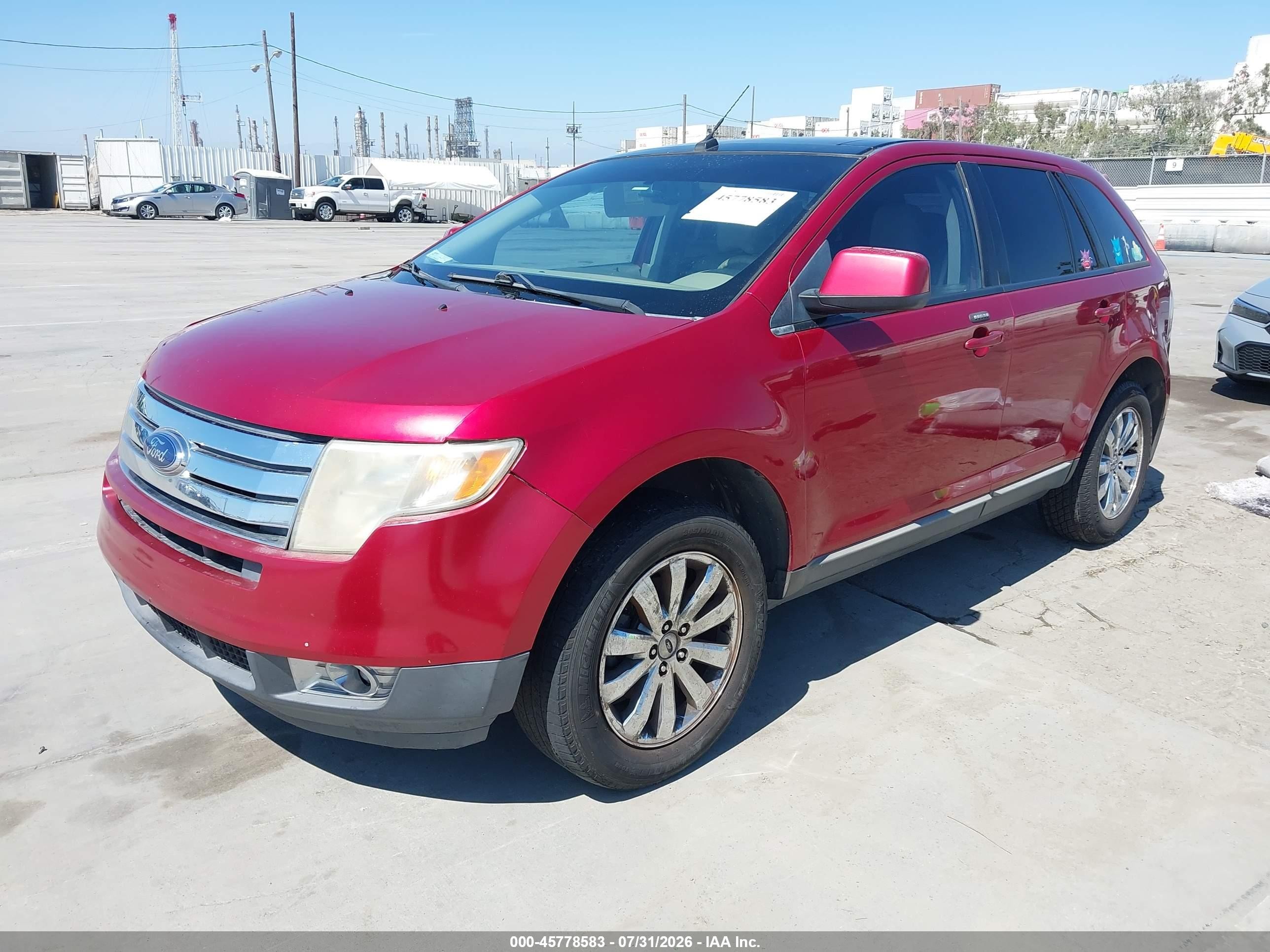 2007 Ford Edge Sel Plus Burgundy vin: 2FMDK49C67BB43457