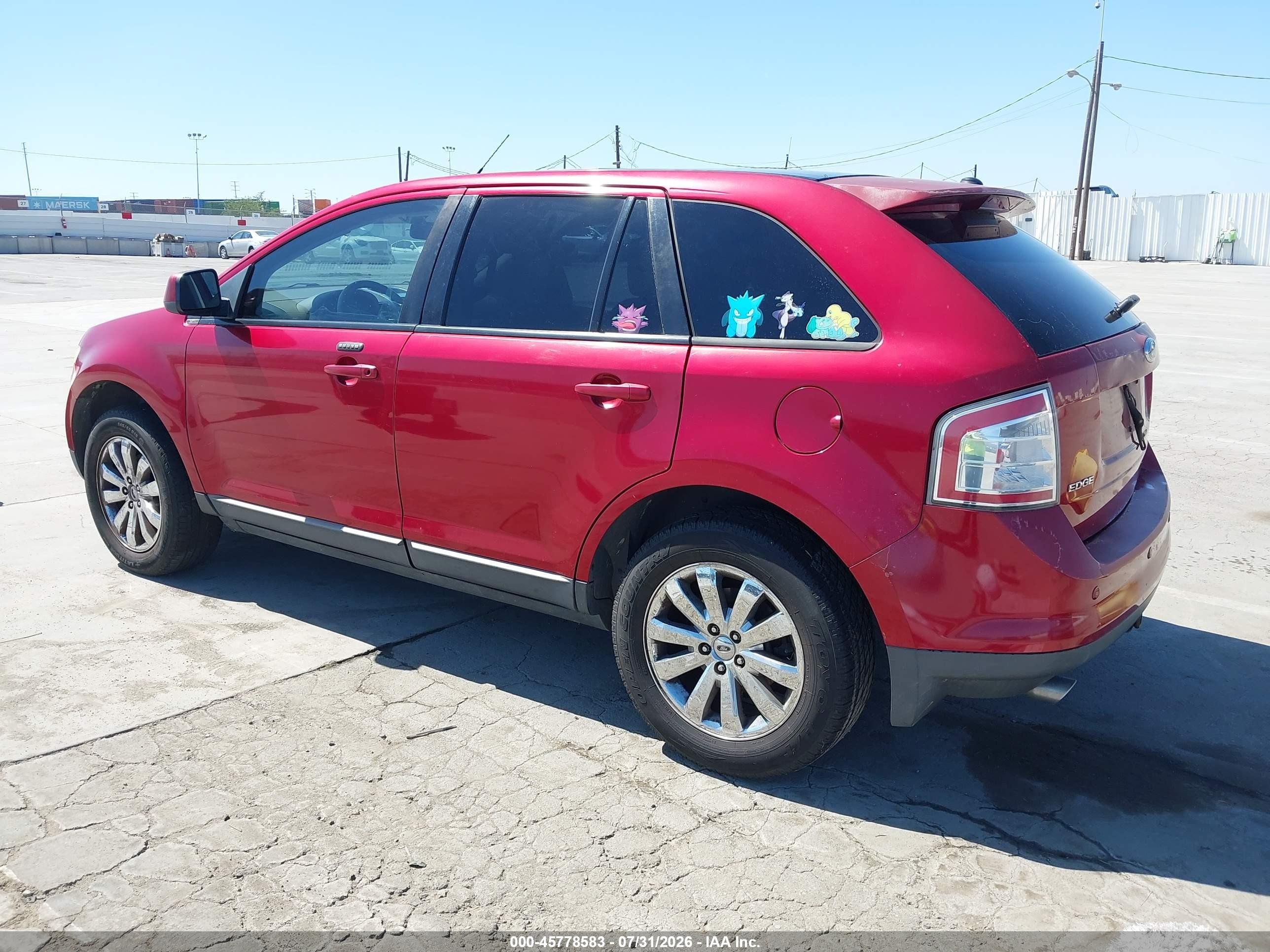 2007 Ford Edge Sel Plus Burgundy vin: 2FMDK49C67BB43457